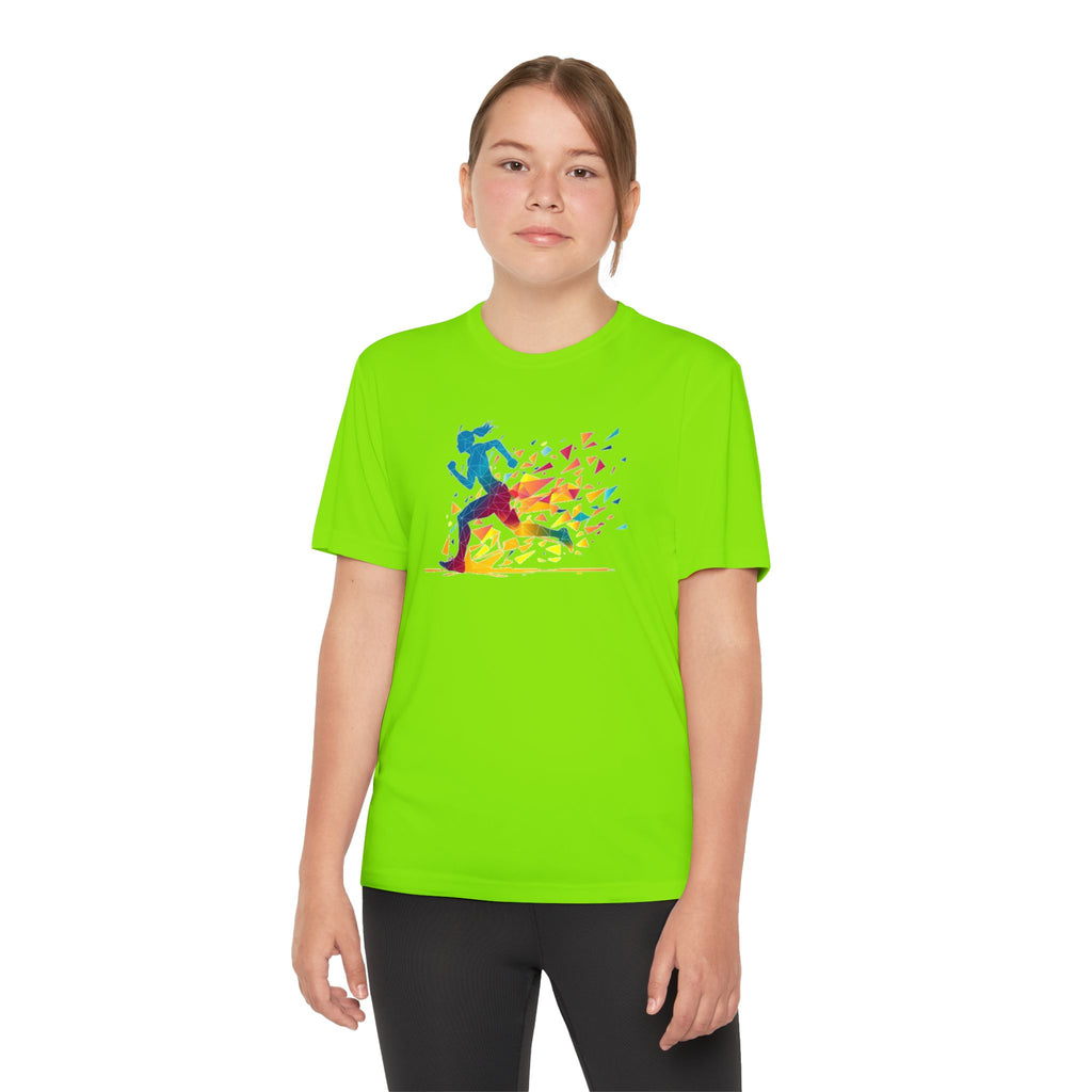 Running Youth T-Shirt Sports Graphic Tee, Cool Athletic Shirt for Kids, Perfect for Sports Events, Team Spirit