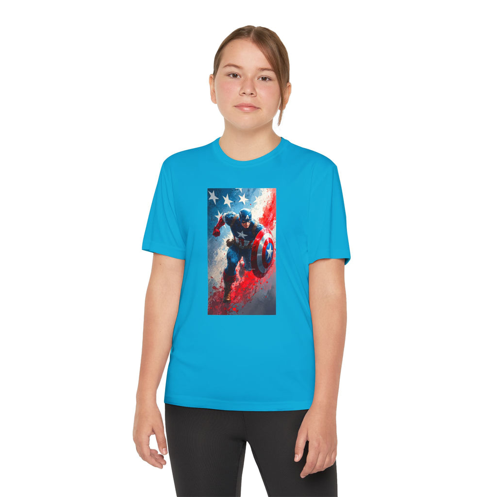 Captain America Superhero Marvel Patriotic, Kids Graphic T-Shirt, Boys Hero Top, Girls Comic Book Clothing, Birthday