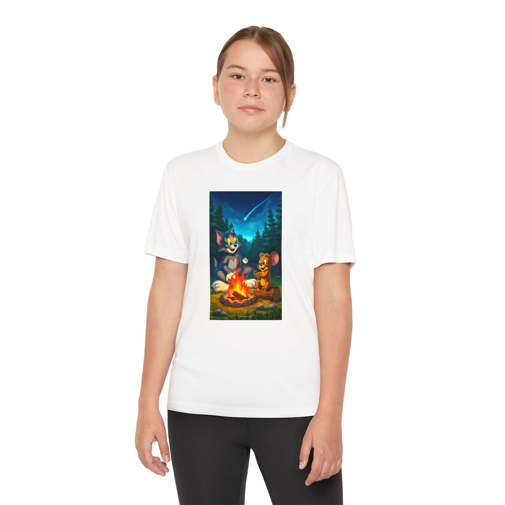 Youth Competitor Tee with Tom And Jerry design, Cartoon Graphic Kid's T-Shirt, Kids Tee, Children's Clothing, Funny Tee for Boys and Girls