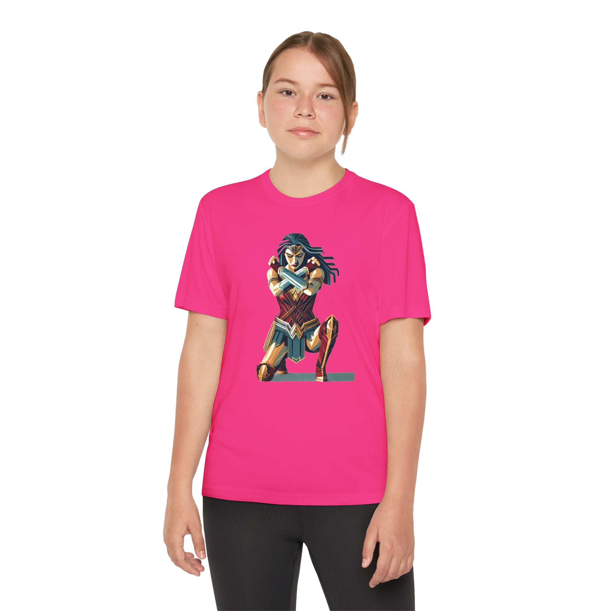 Wonder Woman Youth T-Shirt Sports Graphic Tee, Cool Athletic Shirt for Kids, Perfect for Sports Events, Team Spirit