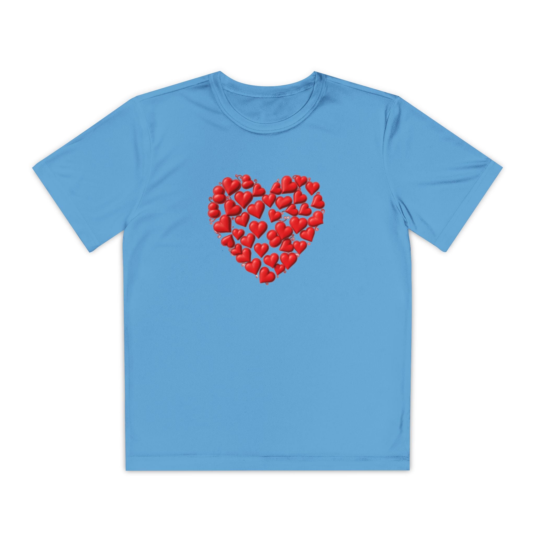 Heart Youth T-Shirt Sports Graphic Tee, Cool Athletic Shirt for Kids, Perfect for Sports Events, Team Spirit
