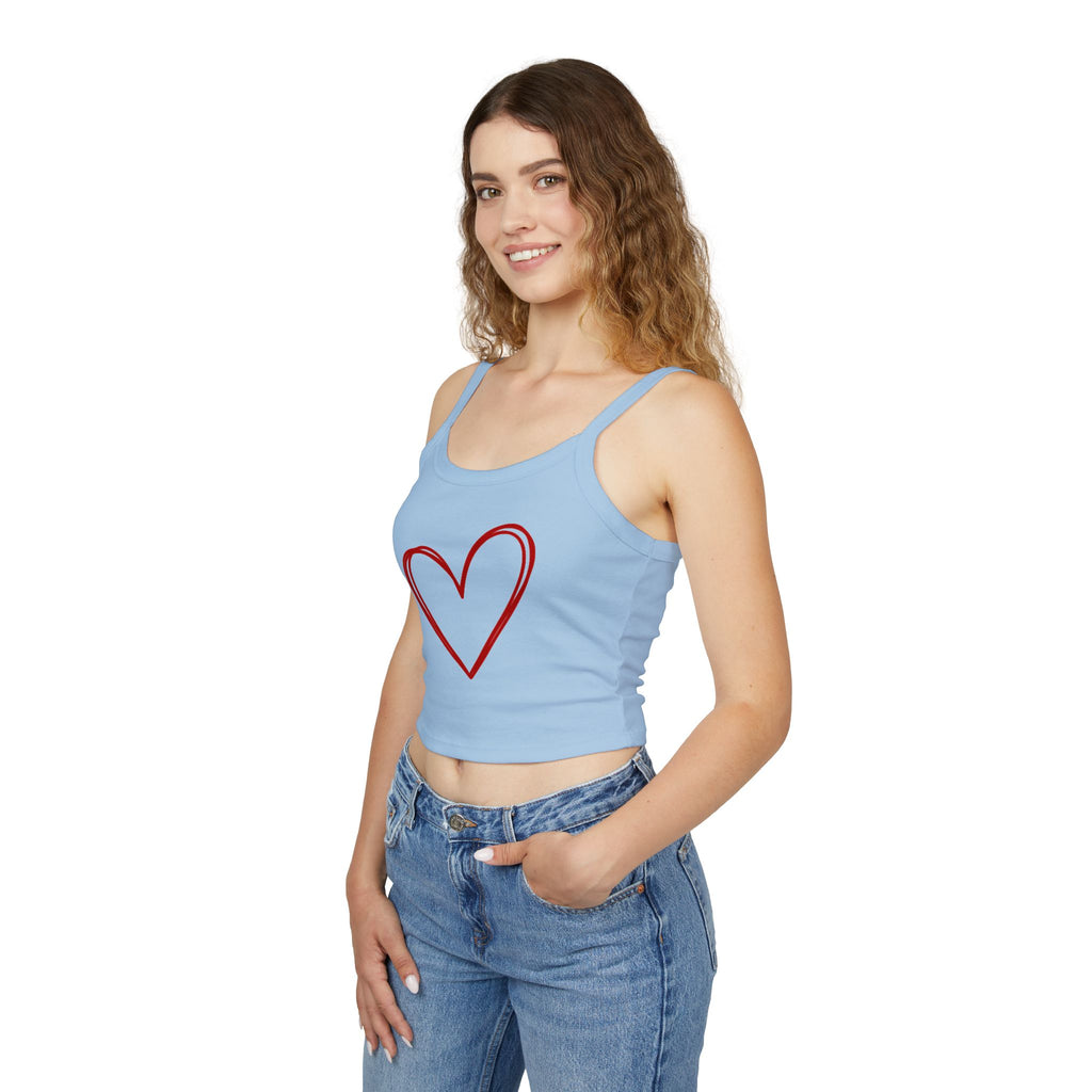 Heart Tank Top, Love Cami, Valentine's Day Shirt, Romantic Sleeveless Tee, Women's Summer Blouse, Cute Spaghetti Strap Tank