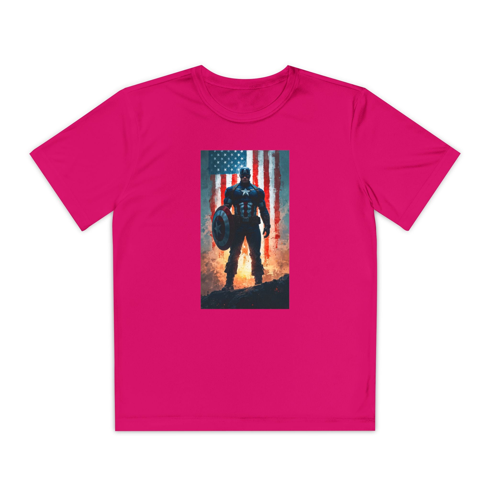 Captain America Superhero Marvel Patriotic, Kids Graphic T-Shirt, Boys Hero Top, Girls Comic Book Clothing, Birthday