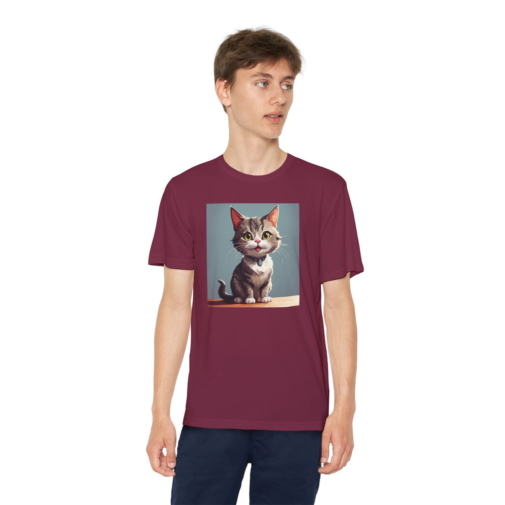 Youth Tee, Cute Kitten Graphic Shirt for Kids, Cat Lover Gift, Animal Theme Top, Children's Clothing, Feline Print Apparel