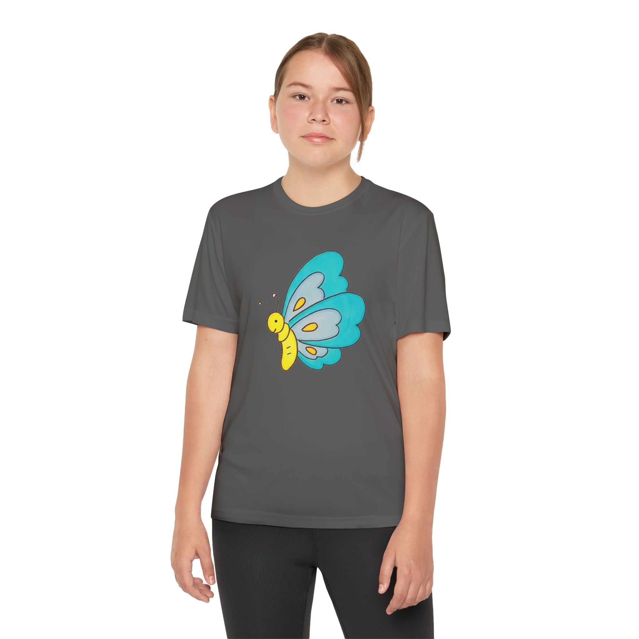 Butterffy Youth T-Shirt Sports Graphic Tee, Cool Athletic Shirt for Kids, Perfect for Sports Events, Team Spirit