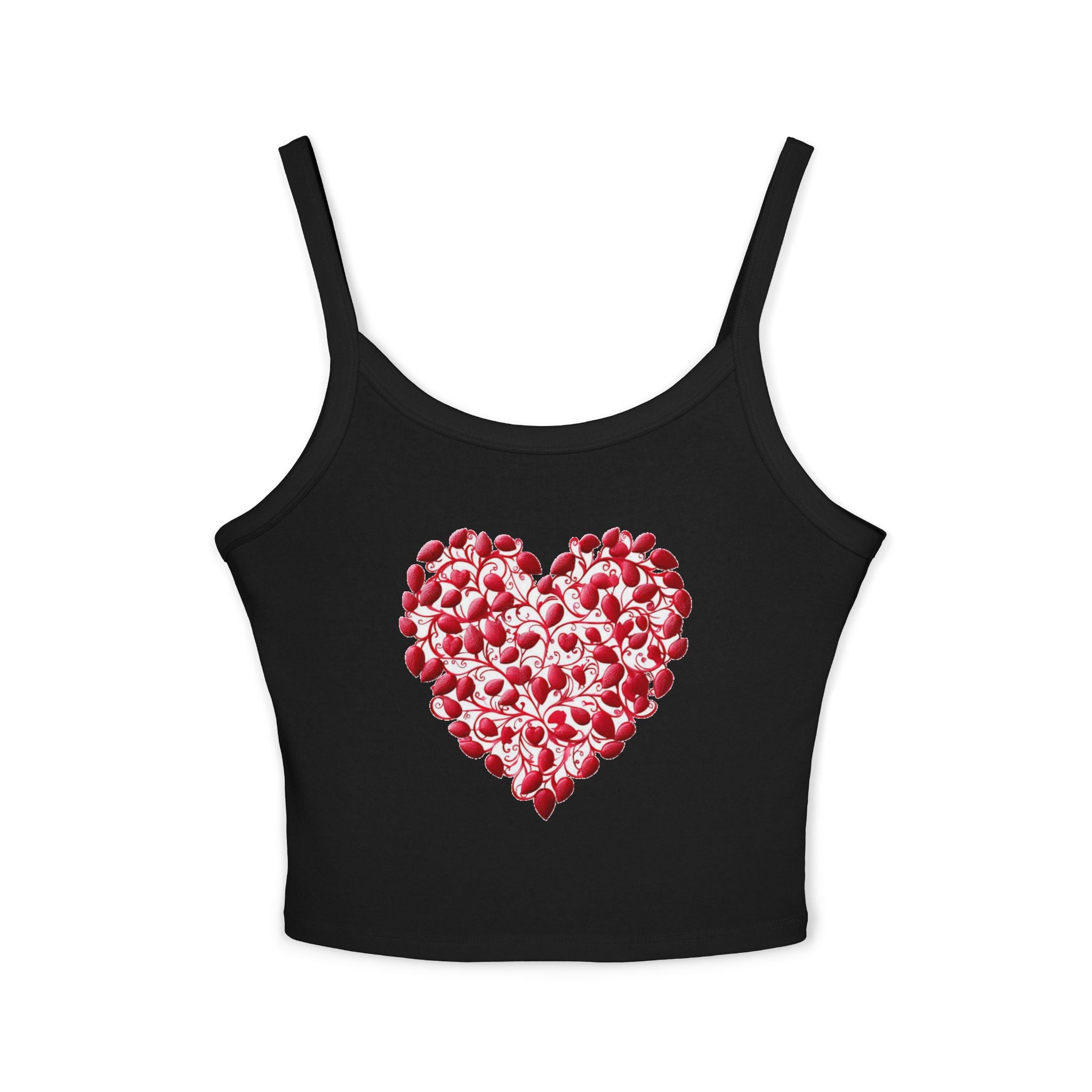 Heart Tank Top, Love Cami, Valentine's Day Shirt, Romantic Sleeveless Tee, Women's Summer Blouse, Cute Spaghetti Strap Tank