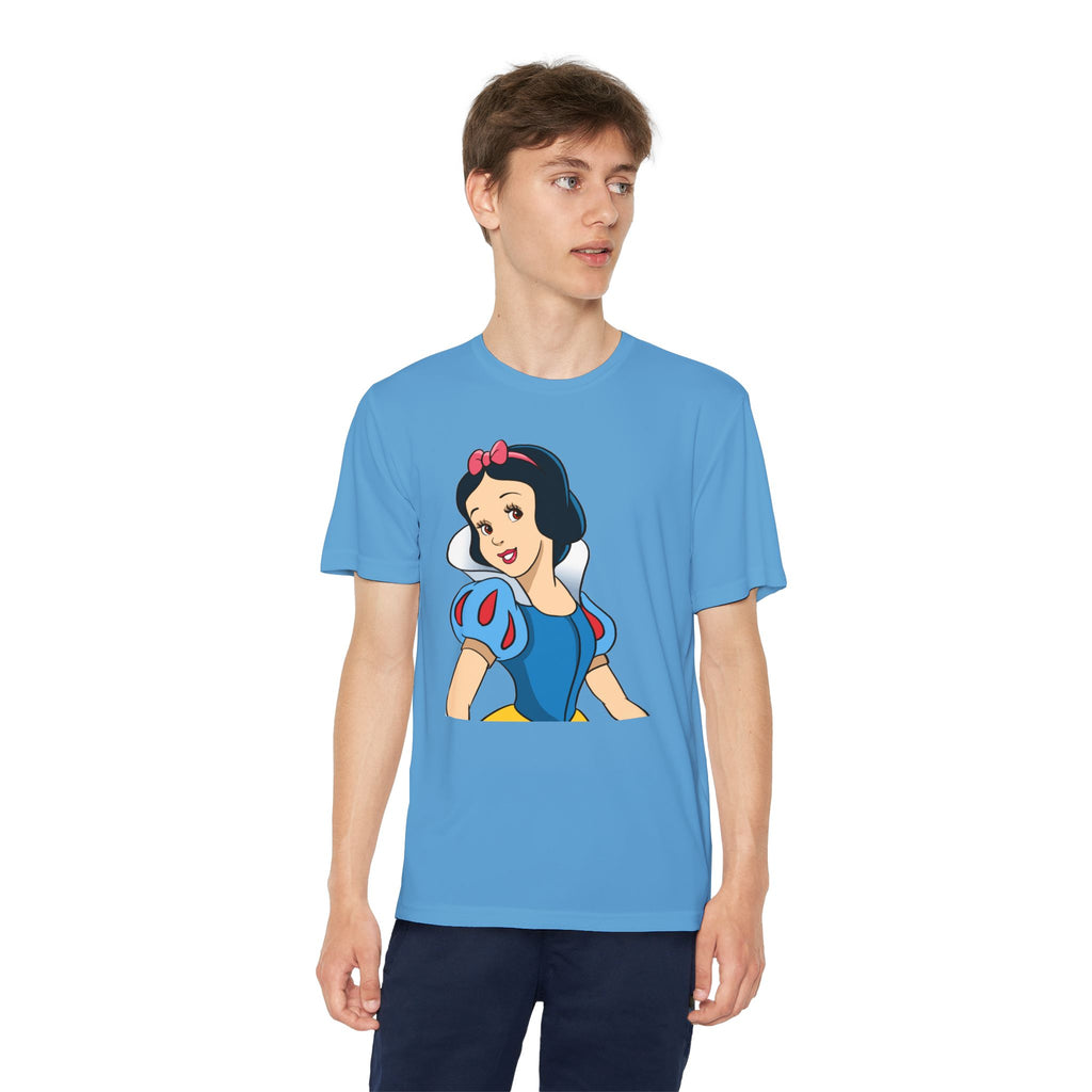 Snow White Youth T-Shirt Sports Graphic Tee, Cool Athletic Shirt for Kids, Perfect for Sports Events, Team Spirit