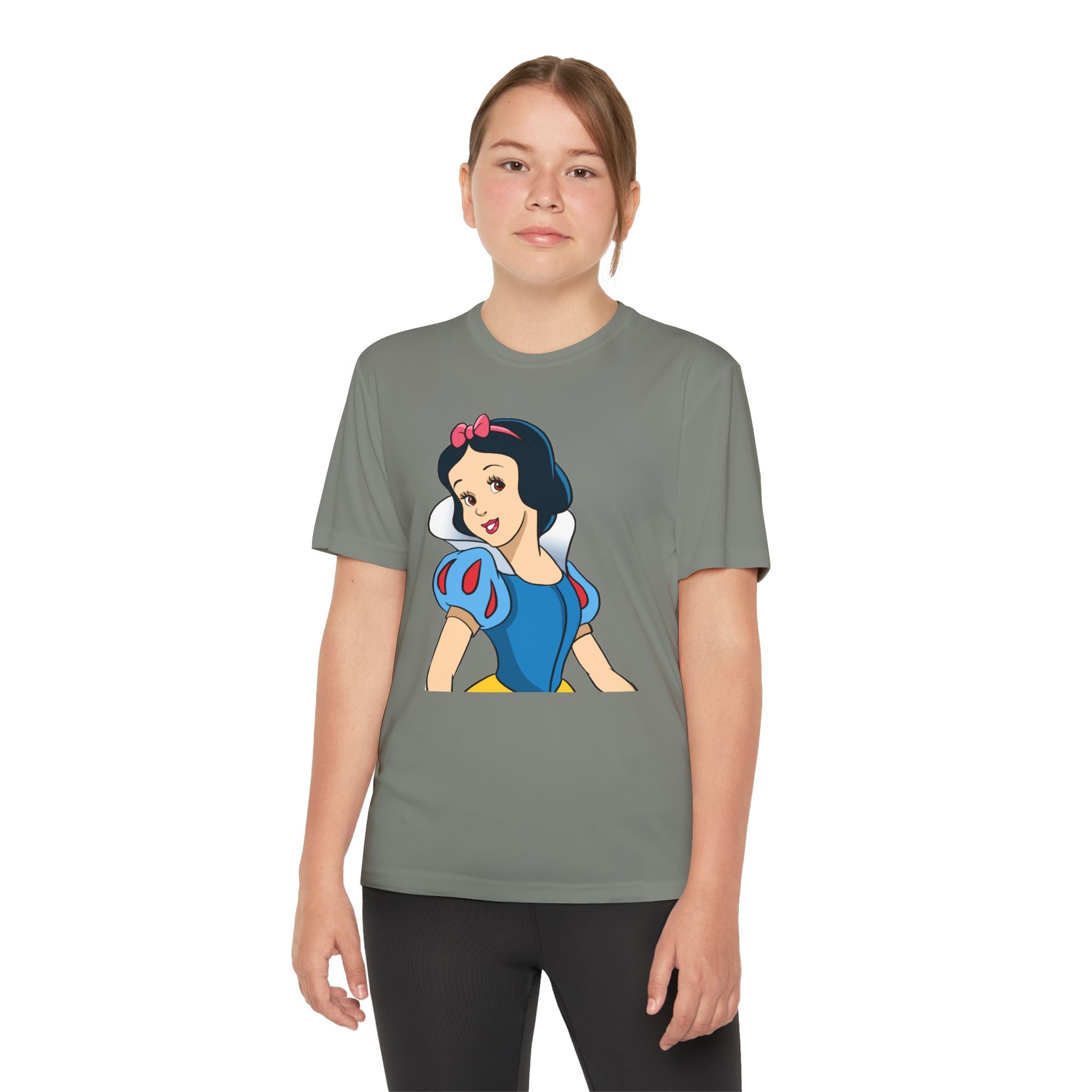 Snow White Youth T-Shirt Sports Graphic Tee, Cool Athletic Shirt for Kids, Perfect for Sports Events, Team Spirit