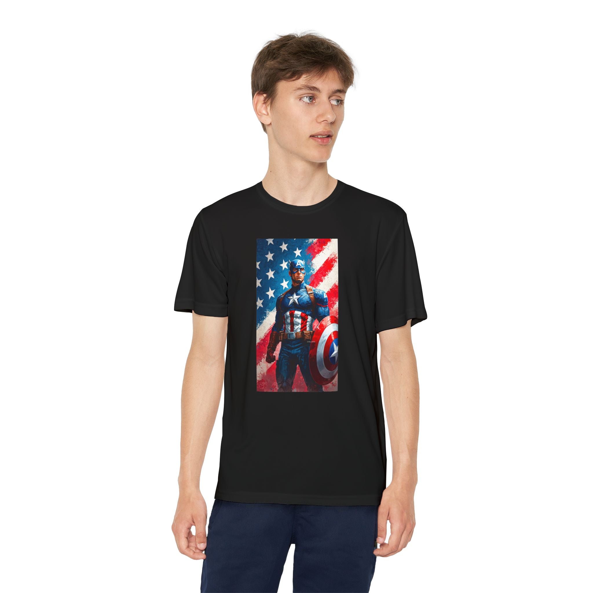Captain America Superhero Marvel Patriotic, Kids Graphic T-Shirt, Boys Hero Top, Girls Comic Book Clothing, Birthday