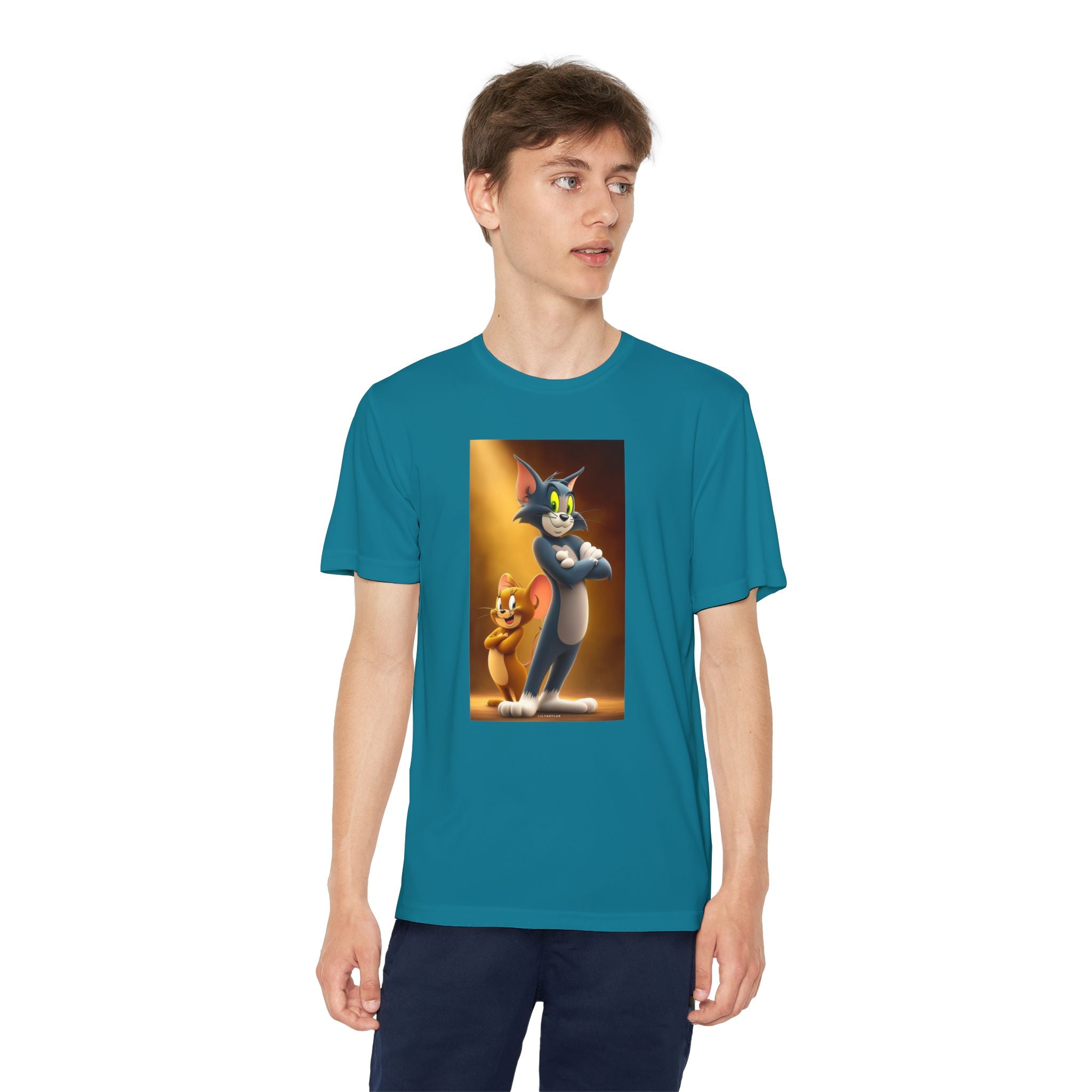 Youth Competitor Tee with Tom And Jerry design, Cartoon Graphic Kid's T-Shirt, Kids Tee, Children's Clothing, Funny Tee for Boys and Girls