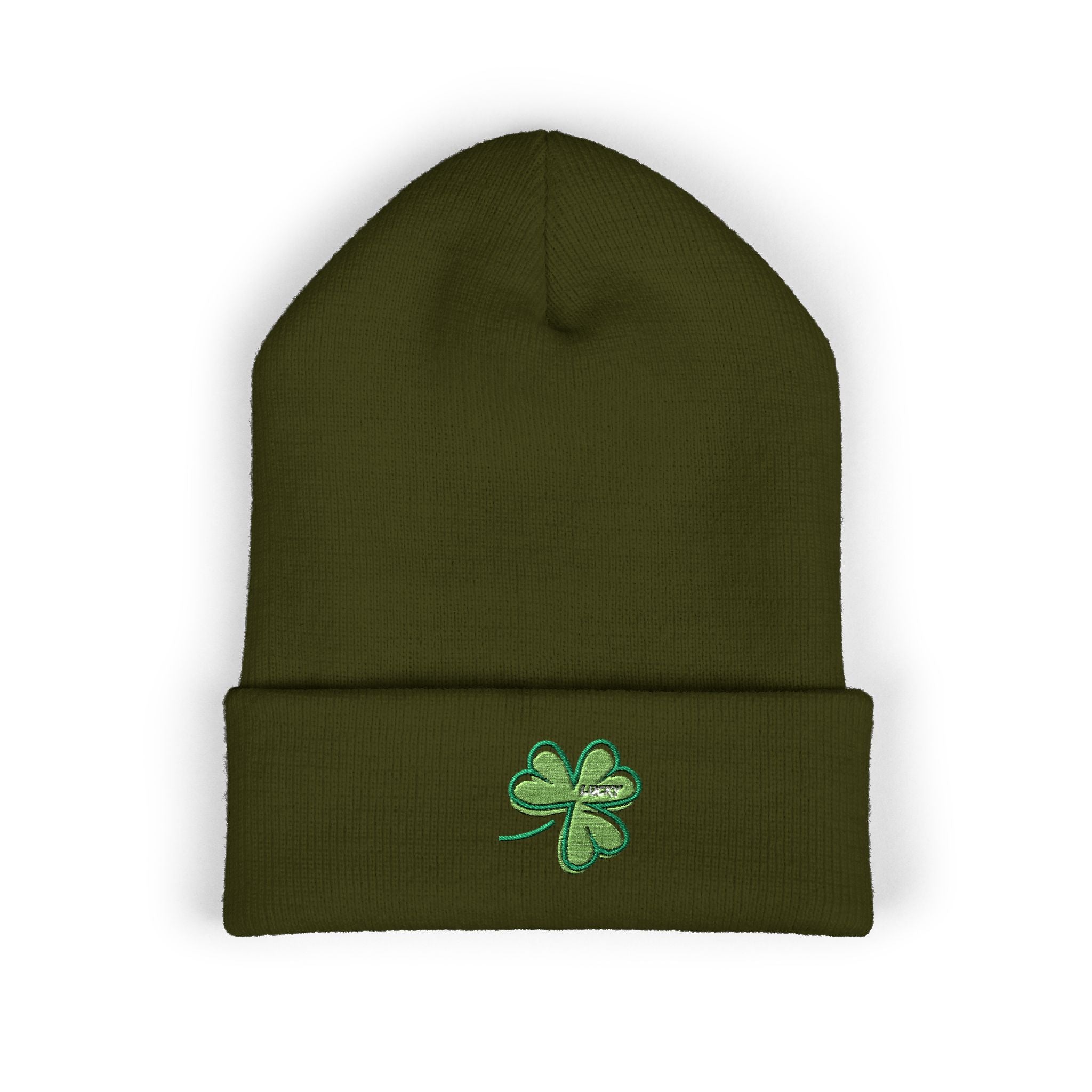 St. Patrick's Day 4-Leaf Clover Embroidered Beanie
