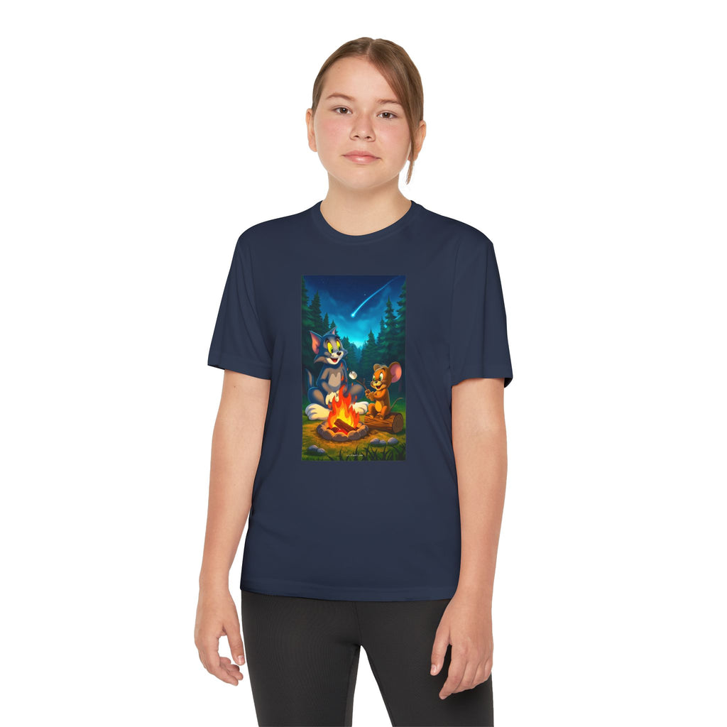 Youth Competitor Tee with Tom And Jerry design, Cartoon Graphic Kid's T-Shirt, Kids Tee, Children's Clothing, Funny Tee for Boys and Girls