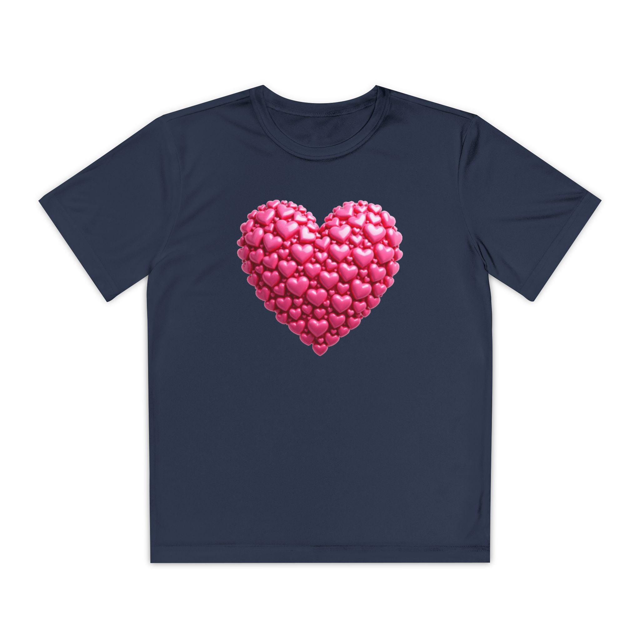 Heart Youth T-Shirt Sports Graphic Tee, Cool Athletic Shirt for Kids, Perfect for Sports Events, Team Spirit