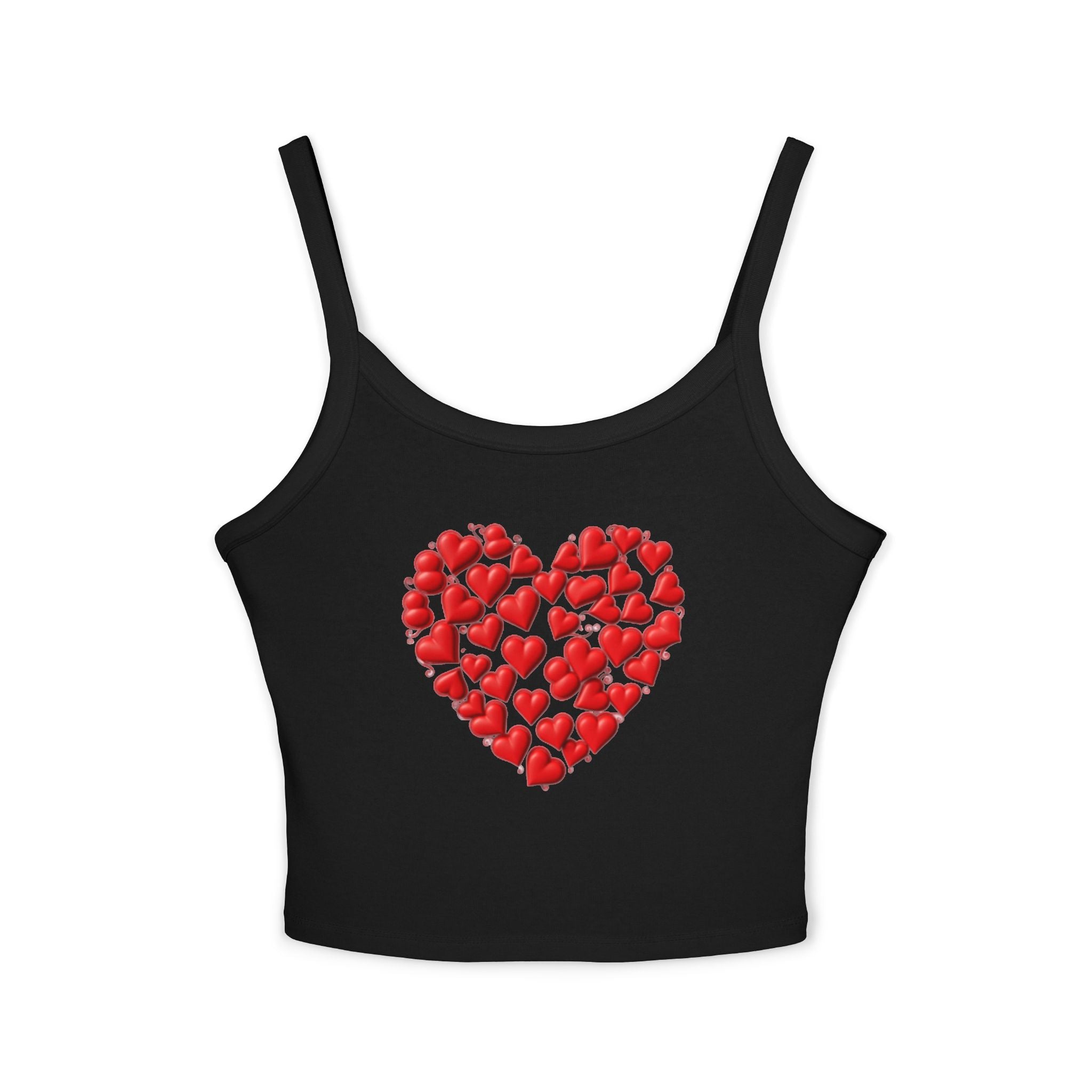 Heart Tank Top, Love Cami, Valentine's Day Shirt, Romantic Sleeveless Tee, Women's Summer Blouse, Cute Spaghetti Strap Tank