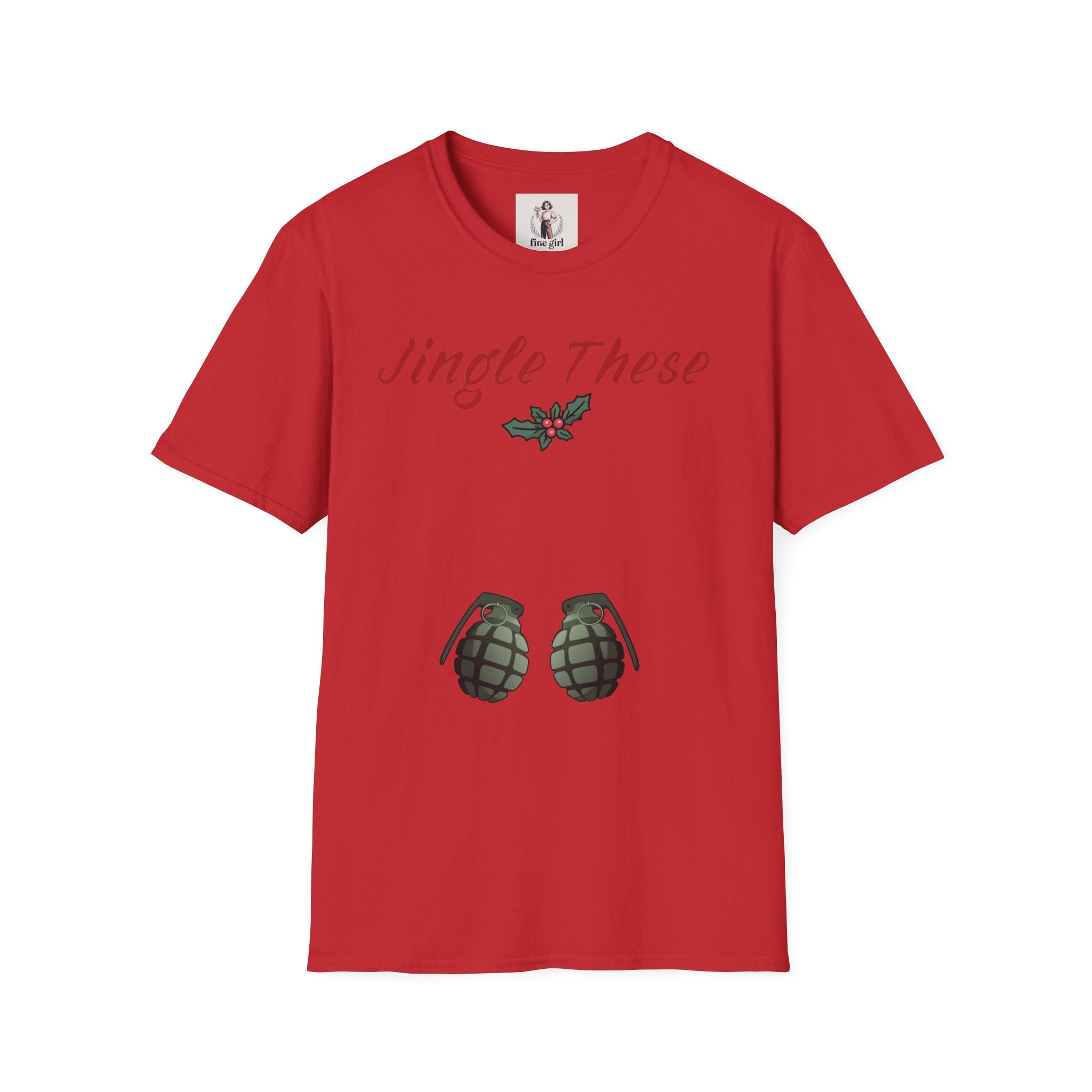 Jingle These Hand Grenades Christmas T-Shirt ~ Unisex Softstyle T-Shirt