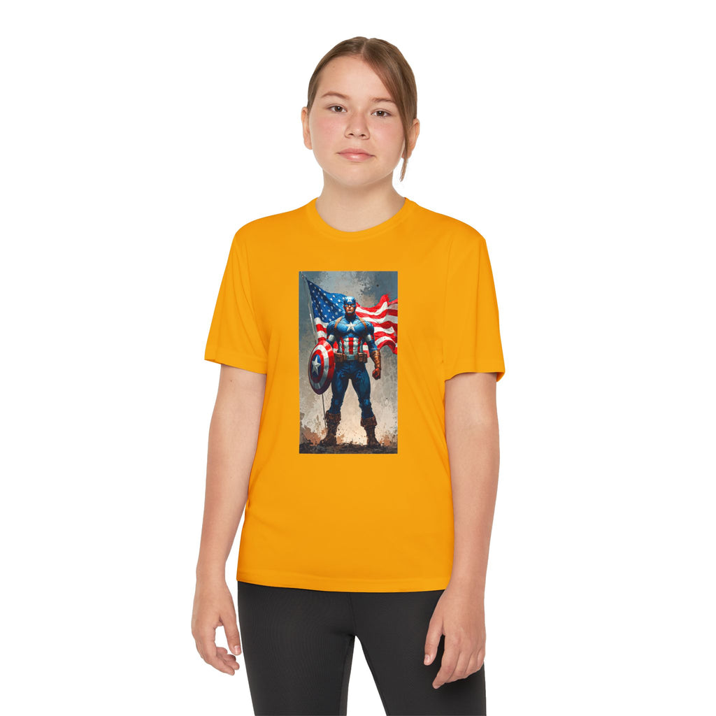 Captain America Superhero Marvel Patriotic, Kids Graphic T-Shirt, Boys Hero Top, Girls Comic Book Clothing, Birthday