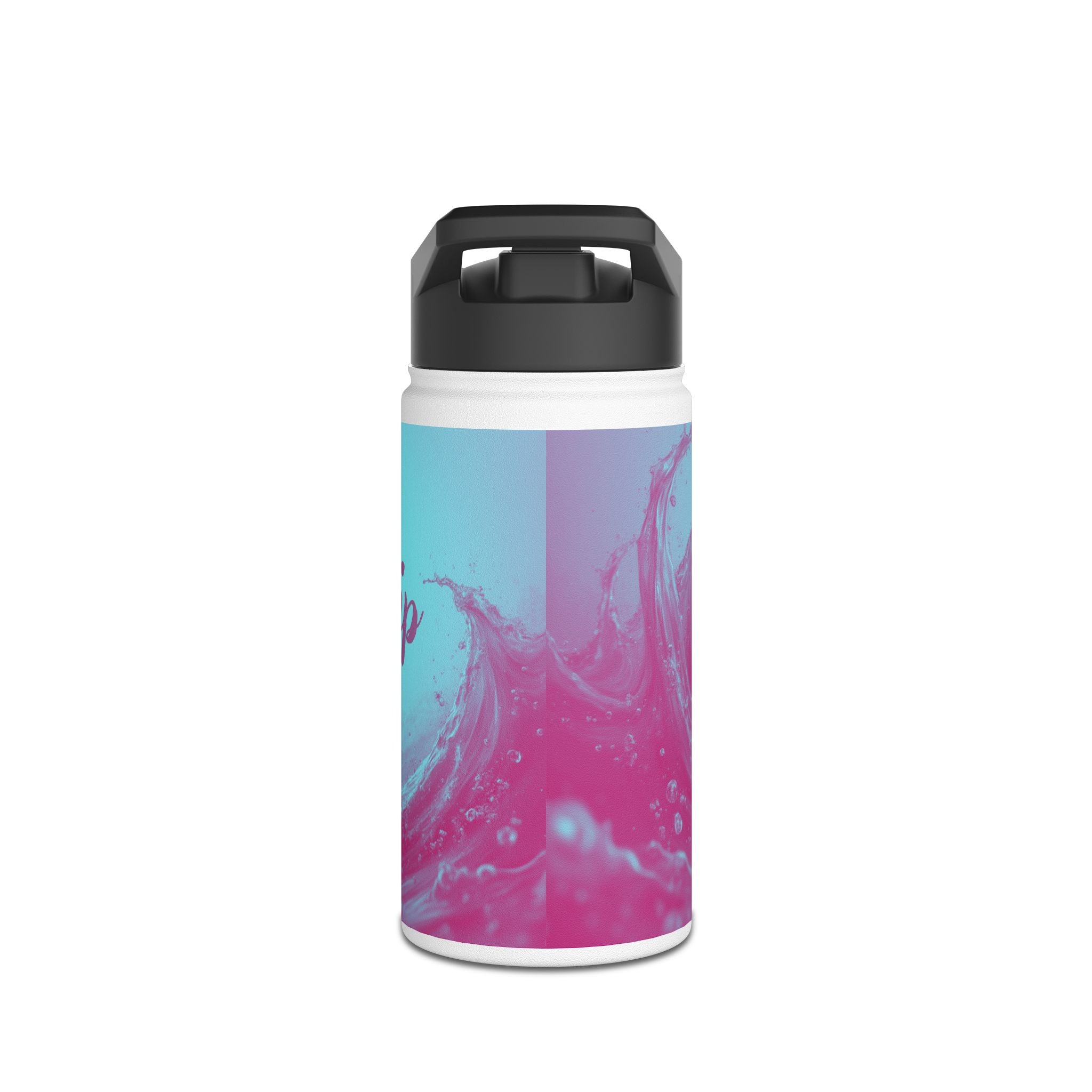 Aqua Wave Stainless Steel Water Bottle, Hydration Gift, Outdoor Adventure, Beach Vibes, Eco-Friendly, Travel Companion
