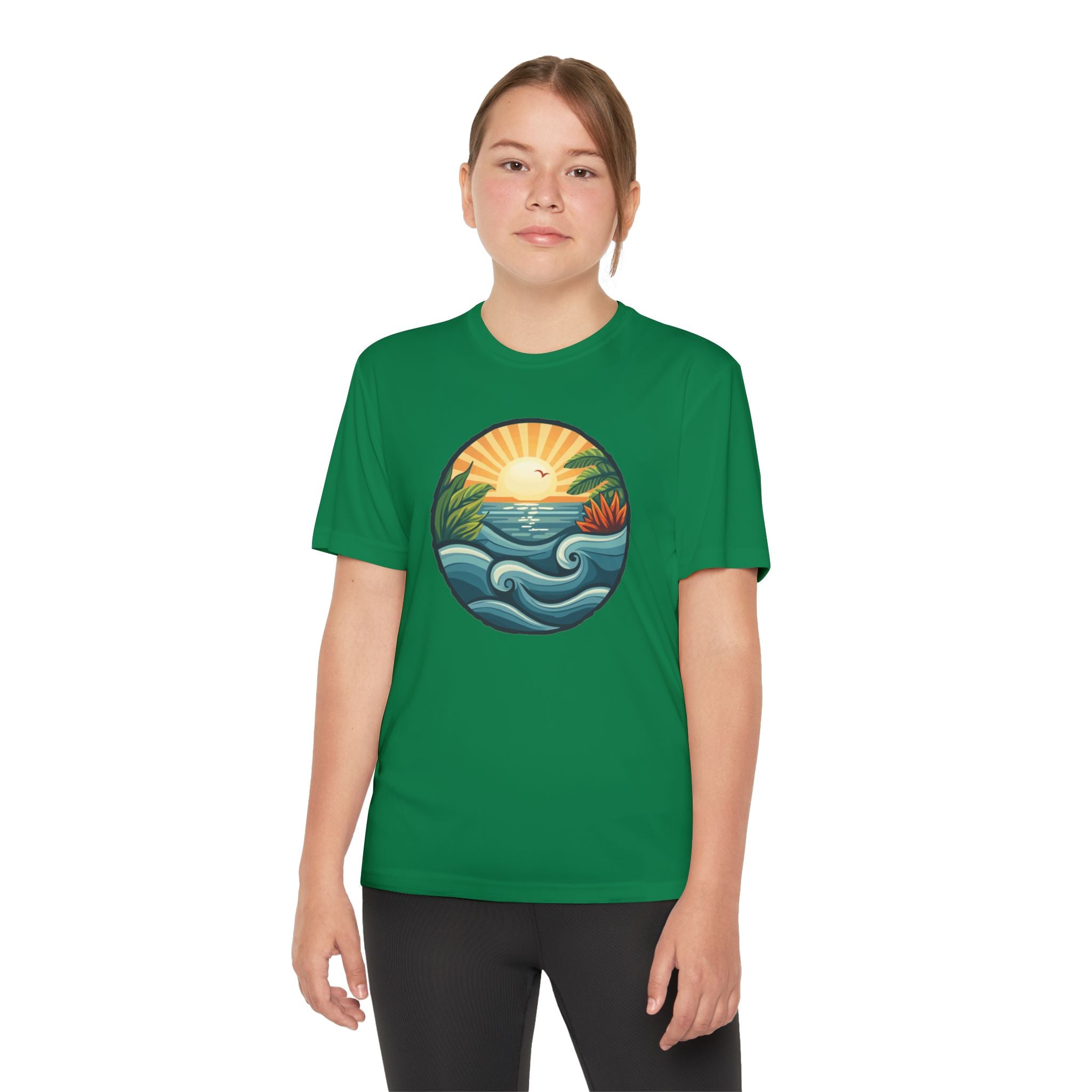 Beach Shirt Youth Competitor Tee, Kids Surf Tee, Summer Vacation Top, Ocean Lover T-Shirt, Coastal Clothing
