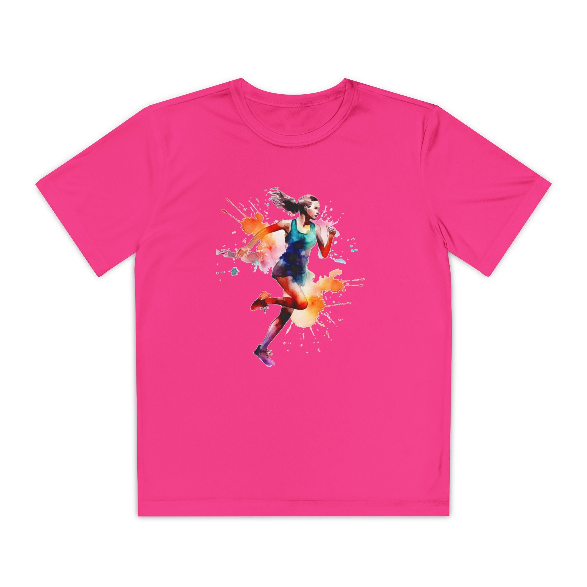 Running Youth T-Shirt Sports Graphic Tee, Cool Athletic Shirt for Kids, Perfect for Sports Events, Team Spirit