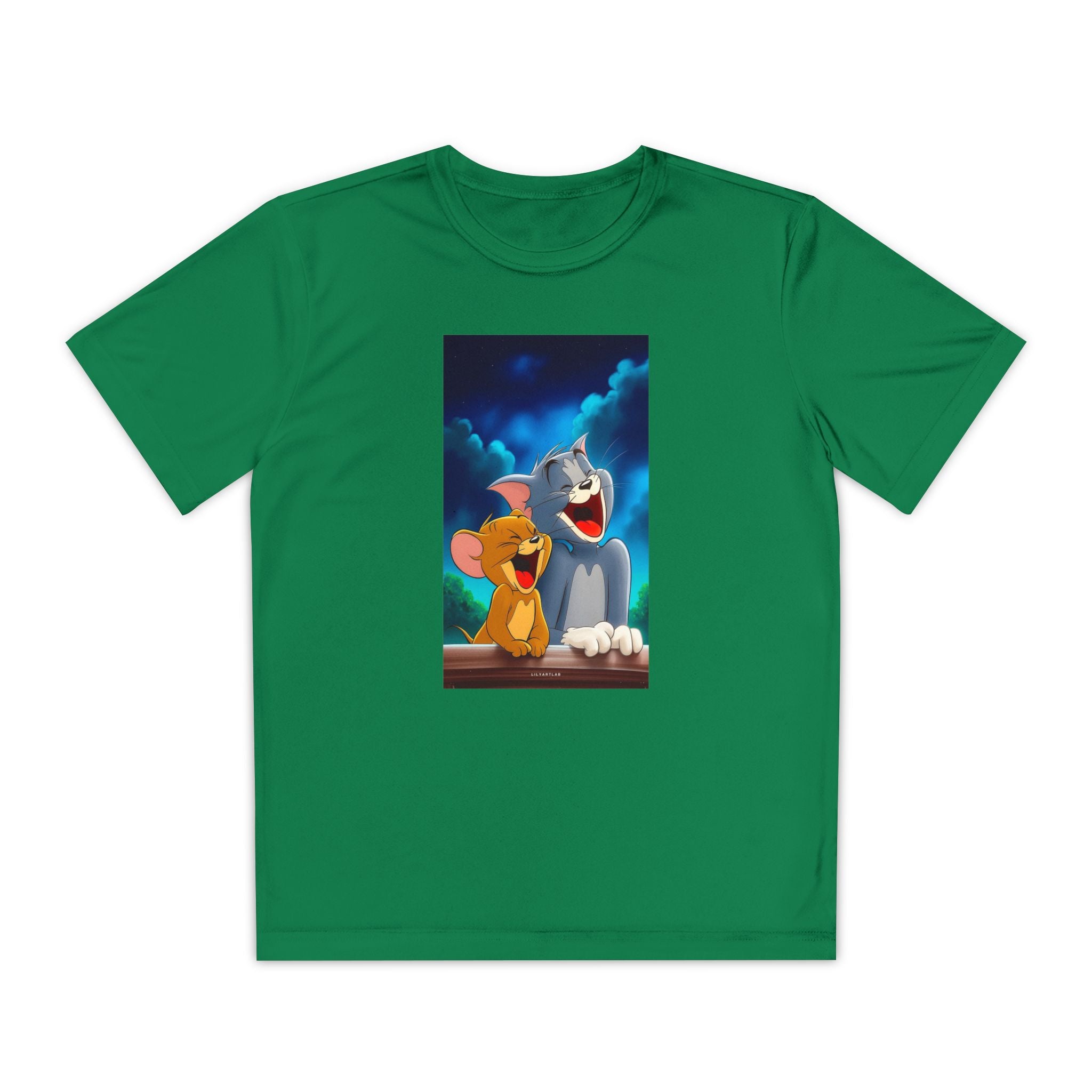 Youth Competitor Tee with Tom And Jerry design, Cartoon Graphic Kid's T-Shirt, Kids Tee, Children's Clothing, Funny Tee for Boys and Girls