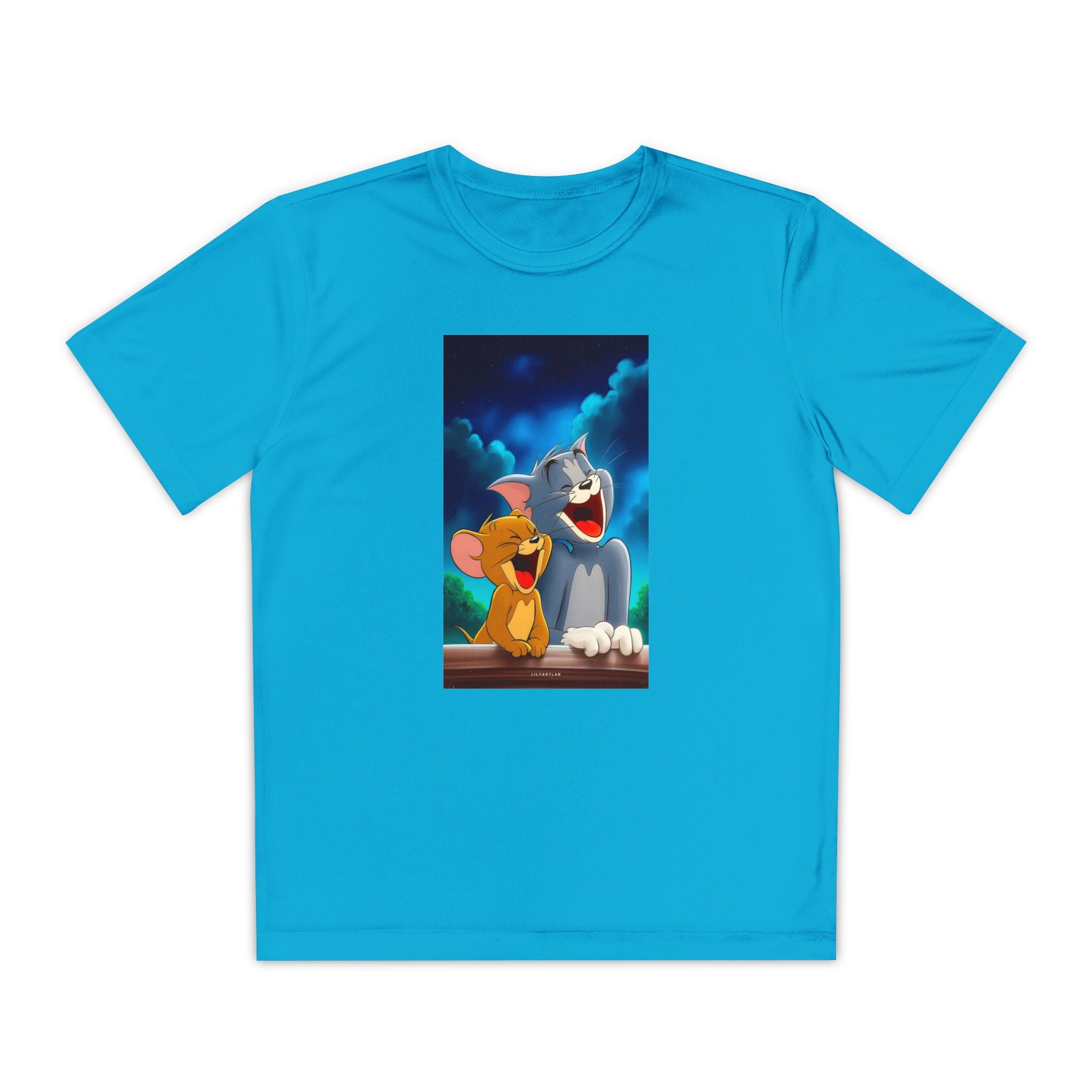 Youth Competitor Tee with Tom And Jerry design, Cartoon Graphic Kid's T-Shirt, Kids Tee, Children's Clothing, Funny Tee for Boys and Girls