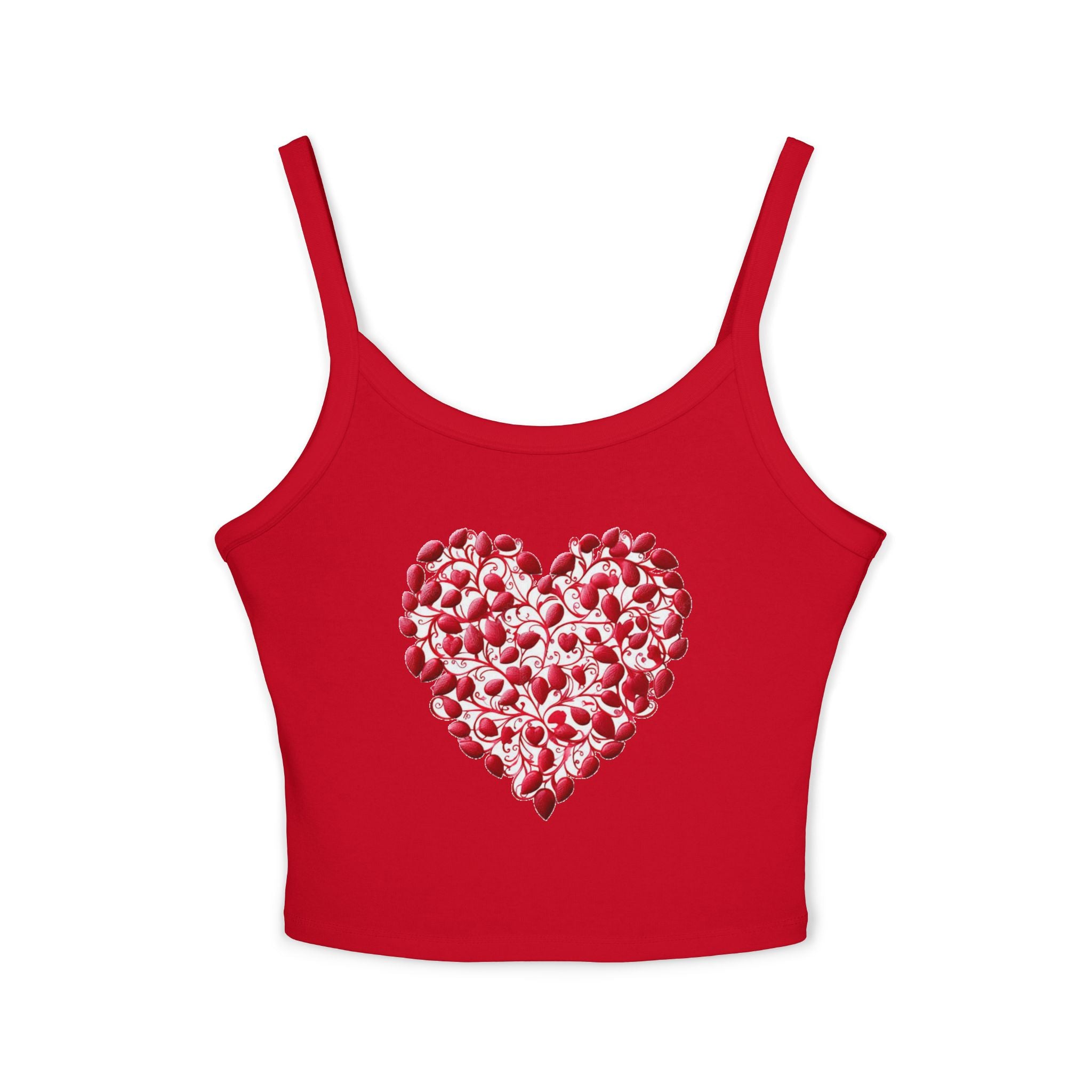 Heart Tank Top, Love Cami, Valentine's Day Shirt, Romantic Sleeveless Tee, Women's Summer Blouse, Cute Spaghetti Strap Tank