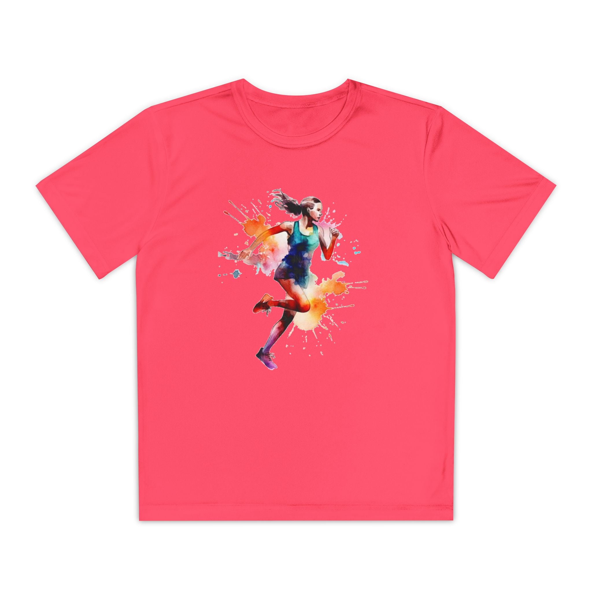 Running Youth T-Shirt Sports Graphic Tee, Cool Athletic Shirt for Kids, Perfect for Sports Events, Team Spirit