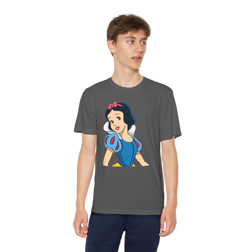 Snow White Youth T-Shirt Sports Graphic Tee, Cool Athletic Shirt for Kids, Perfect for Sports Events, Team Spirit