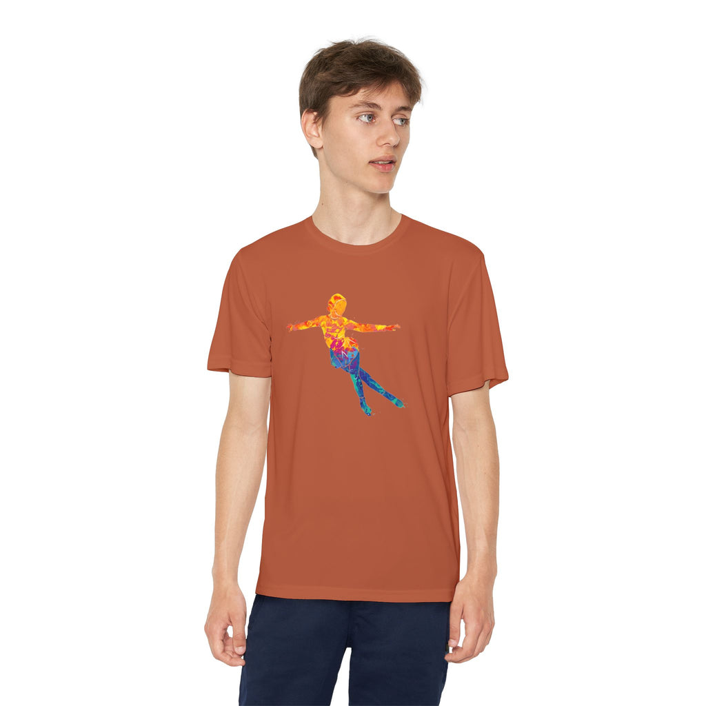 Ice Skating Youth Sports Graphic Tee, Cool Athletic Shirt for Kids, Perfect for Sports Events, Team Spirit, Birthday Gift, Summer Activities
