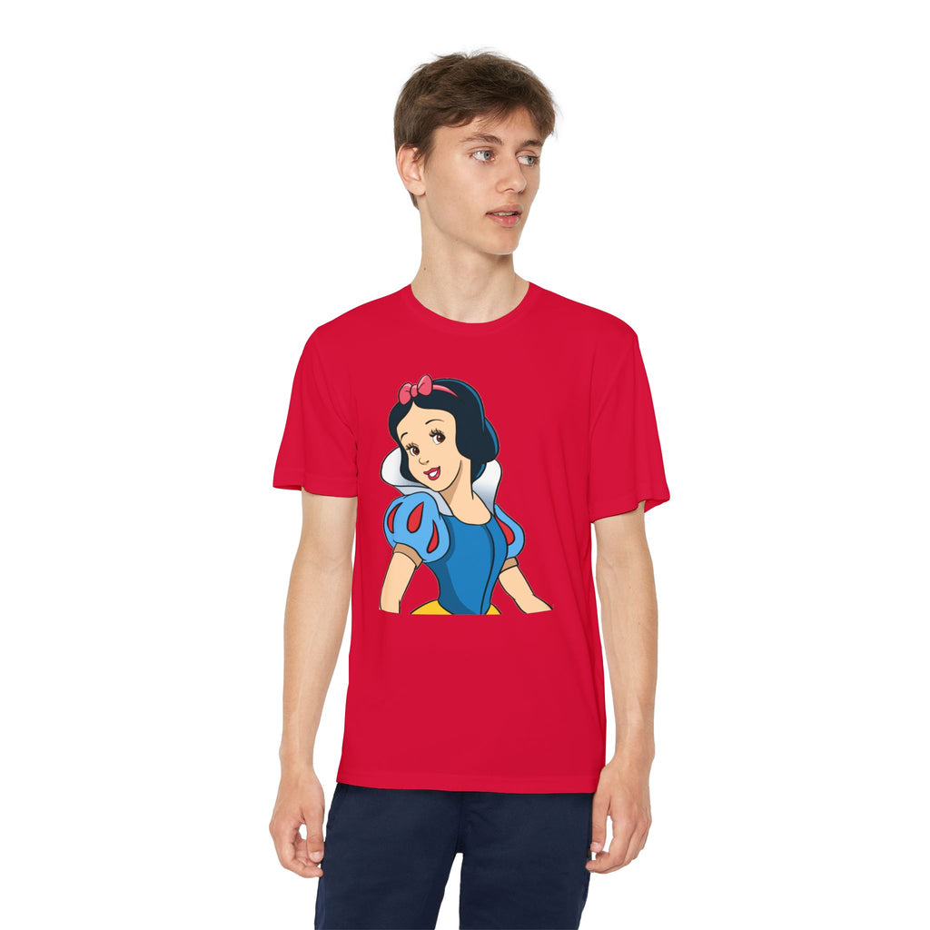 Snow White Youth T-Shirt Sports Graphic Tee, Cool Athletic Shirt for Kids, Perfect for Sports Events, Team Spirit