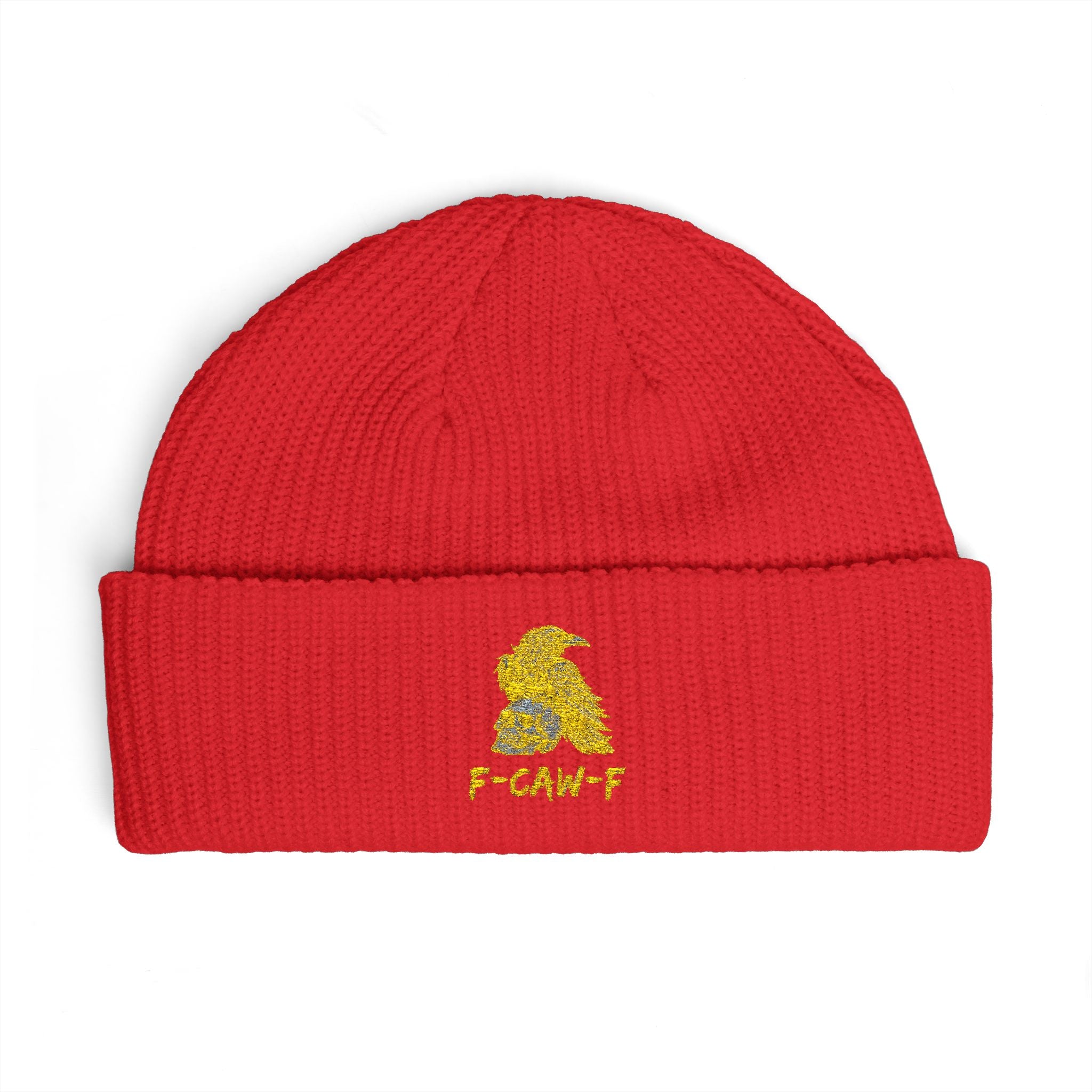 F-CAW-F Beanie Hat - Knit Winter Cap, Warm Headwear, Cozy Skull Cap, Cute Slouchy Beanie, Stylish Knit Beanie