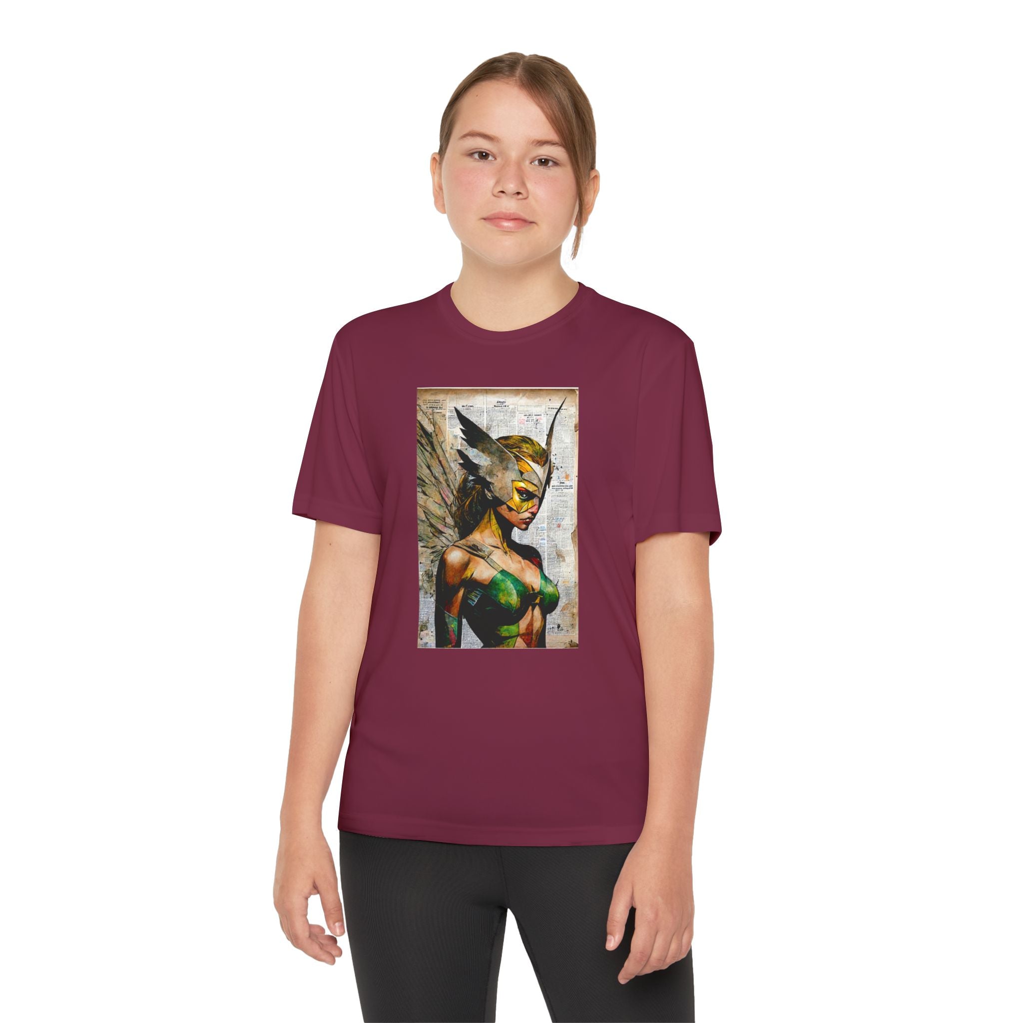 Superhero Youth T-Shirt Sports Graphic Tee, Cool Athletic Shirt for Kids