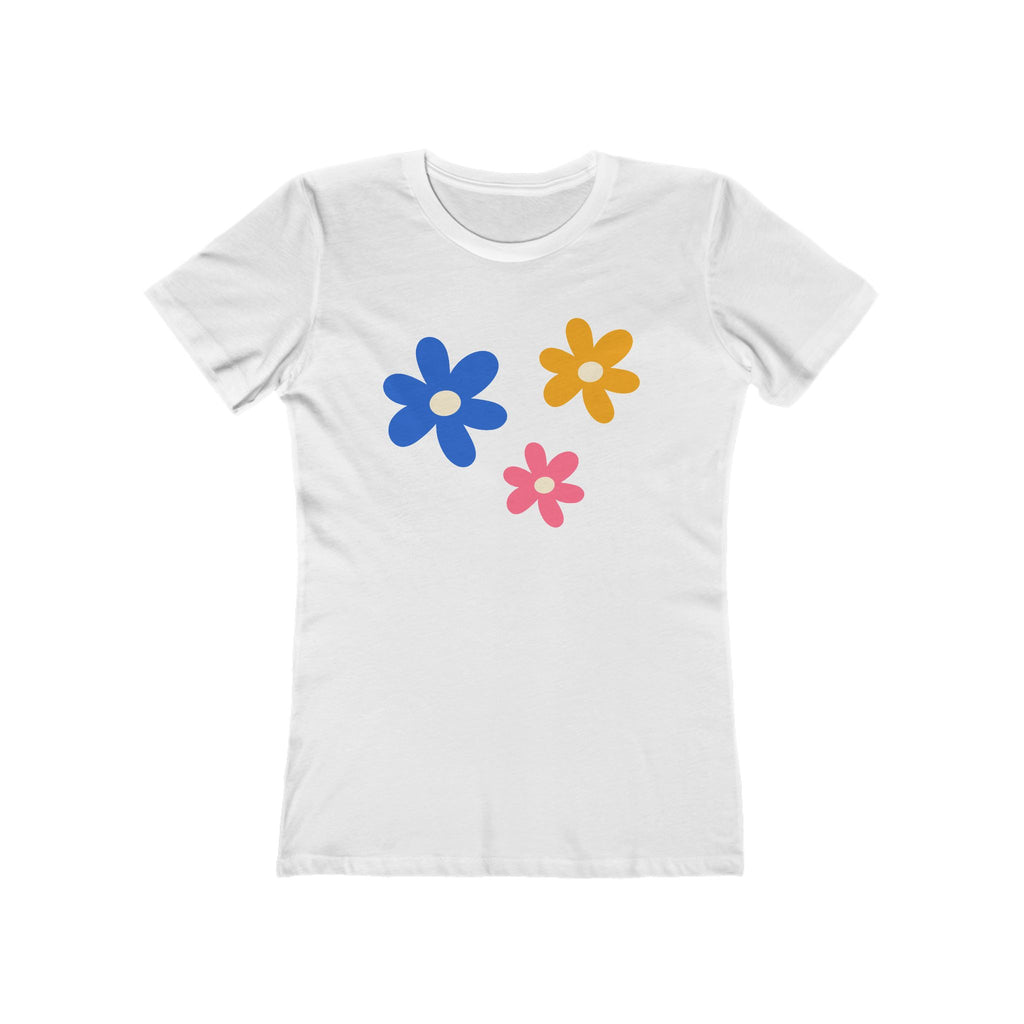 Flower Women's Tshirt, Floral Graphic Tee, Casual Top for Her, Spring Blossom Shirt, Botanical Print Blouse