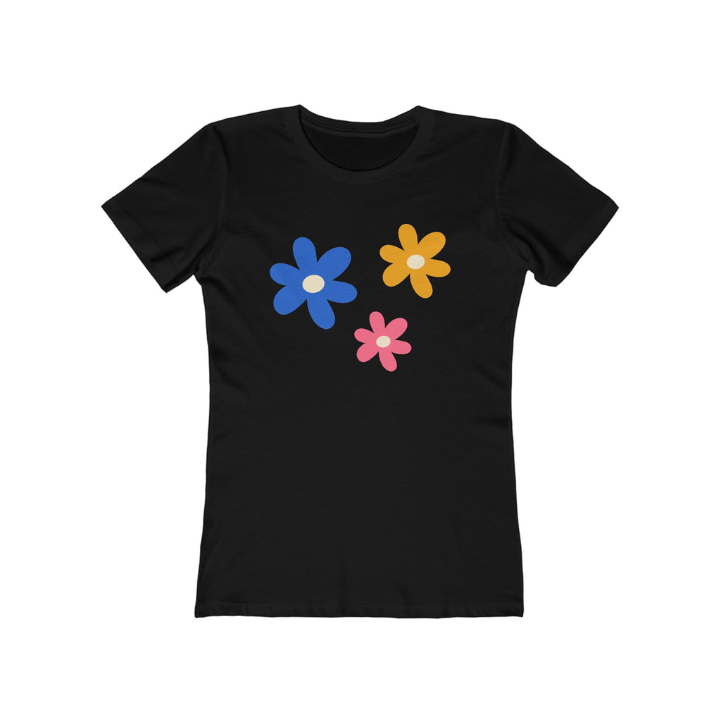 Flower Women's Tshirt, Floral Graphic Tee, Casual Top for Her, Spring Blossom Shirt, Botanical Print Blouse