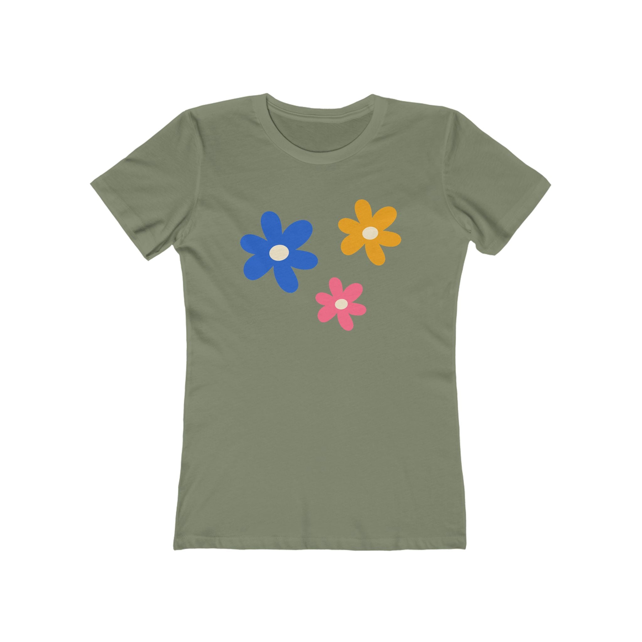 Flower Women's Tshirt, Floral Graphic Tee, Casual Top for Her, Spring Blossom Shirt, Botanical Print Blouse