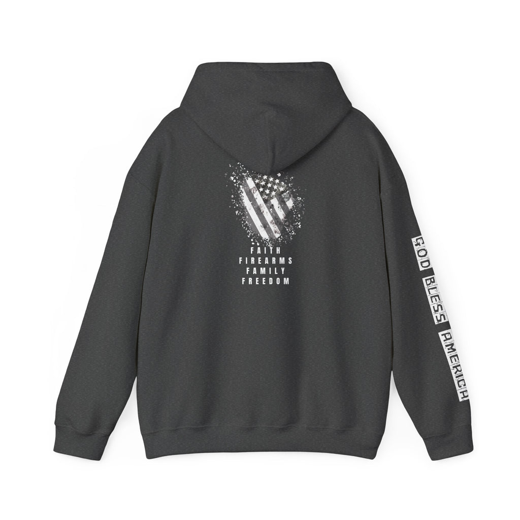 Faith Family Firearms Freedom Hooded Sweatshirt with Faith, Family, Firearms & Freedom Design - Unisex Cozy Wear for Celebrations