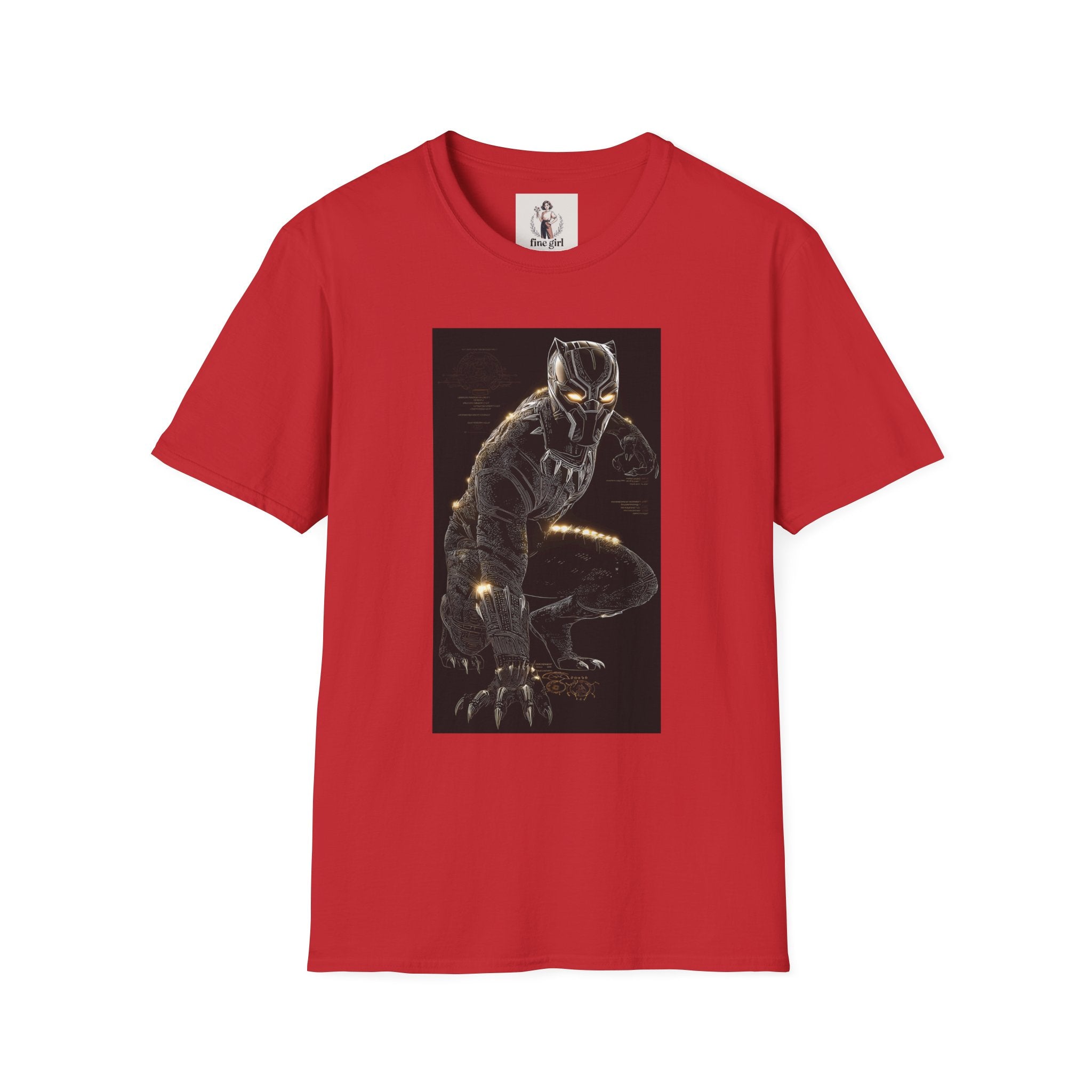 The Black Panther Superhero Marvel Unisex Softstyle T-Shirt, Comic Book Tee, Geeky Clothing, Cosplay Costume Top