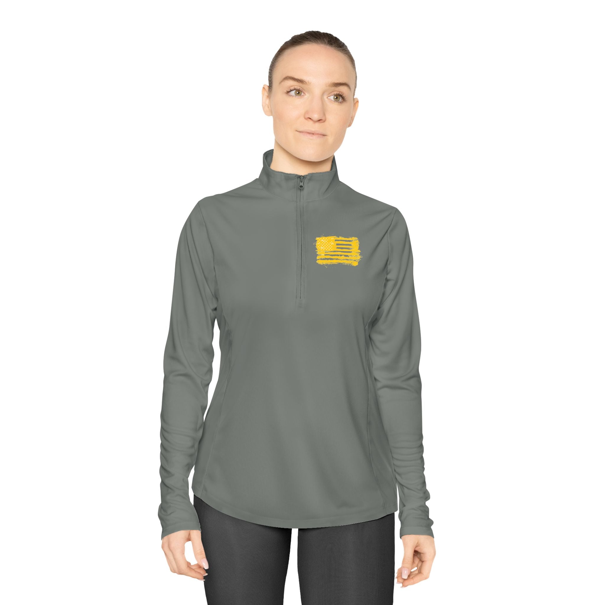 Ladies Quarter-Zip Pullover with Motivational Running Design, Athletic Apparel, Activewear, Sportswear, Fitness Gift, Running Top