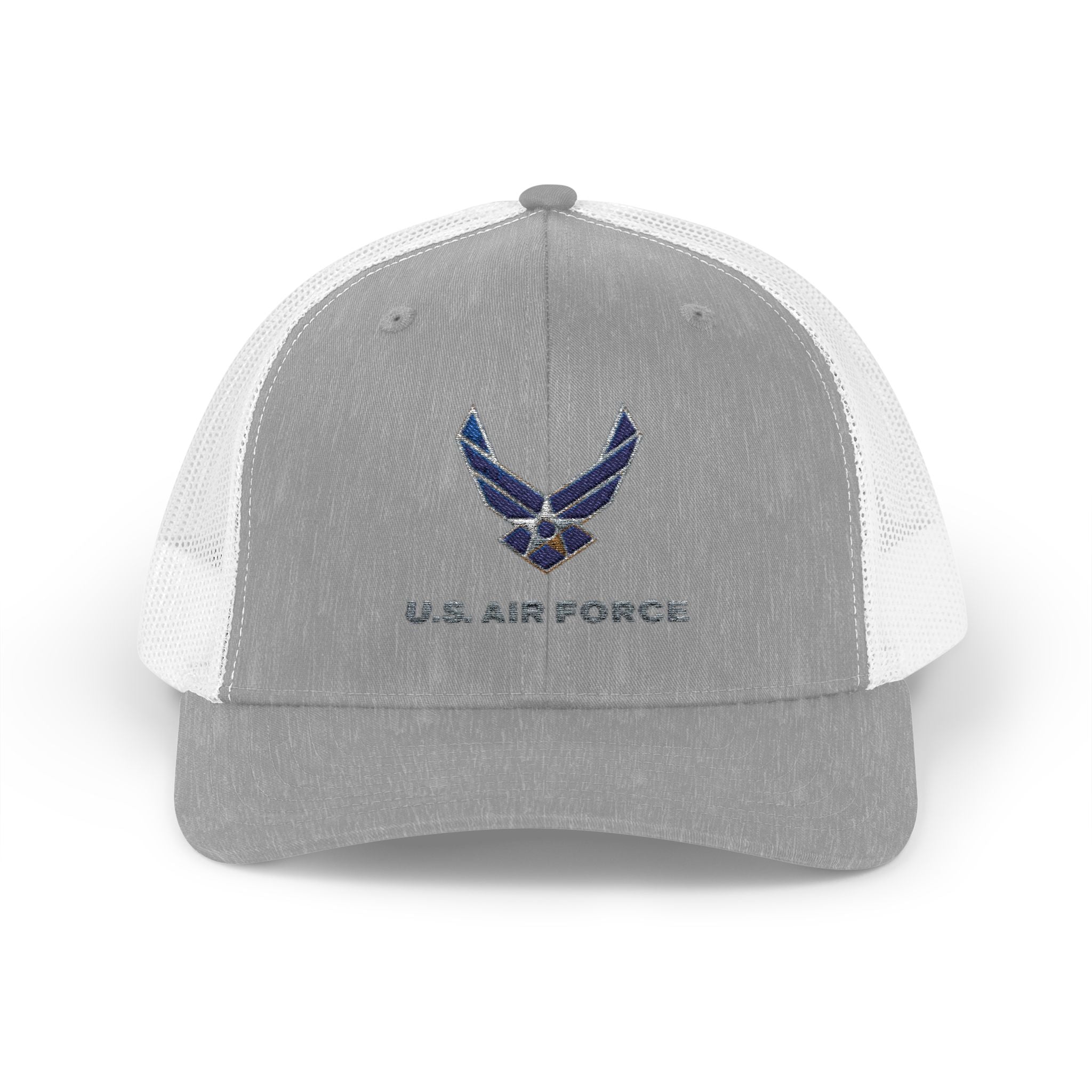 US Air Force Snapback Trucker Cap with Thin Red Line Design, Ideal for First Responders, Supportive Gifts, Memorials, Everyday Wear