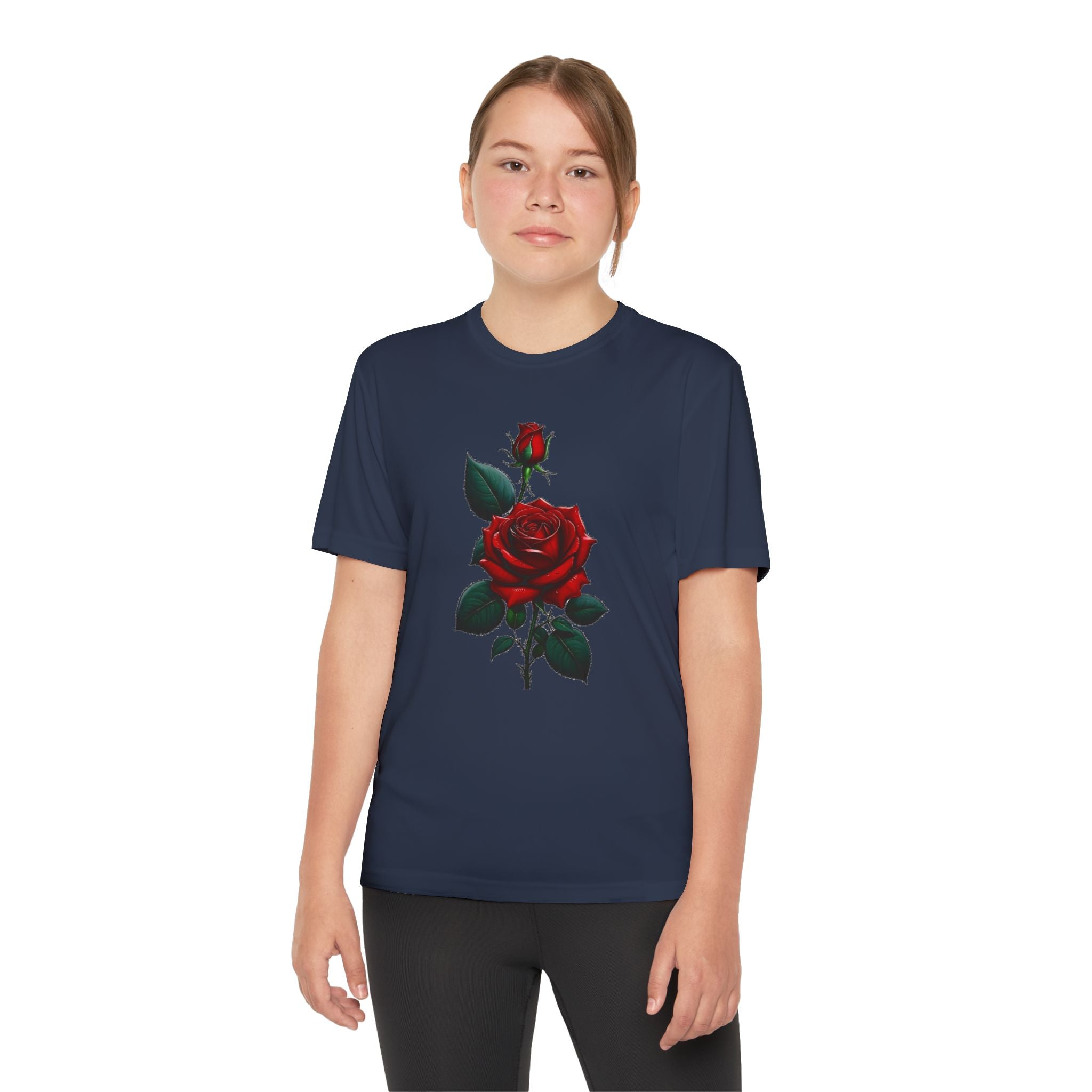 Flower Youth Tshirt, Girls Floral Tee, Kids Spring Shirt, Children's Botanical Top, Teen Blossom T-Shirt