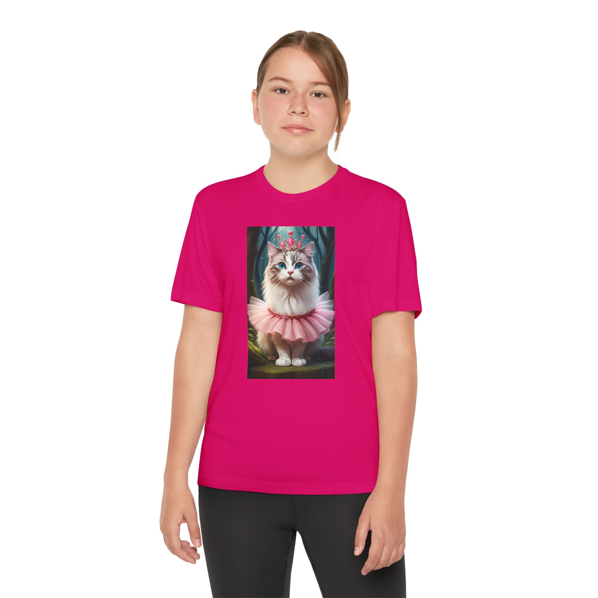 Graphic Tee, Cute Cartoon Kitten, Kids Animal Lover Shirt, Kitty Princess Design, Youth Tee for Girls and Boys, Funny Cat Shirt, Gift for
