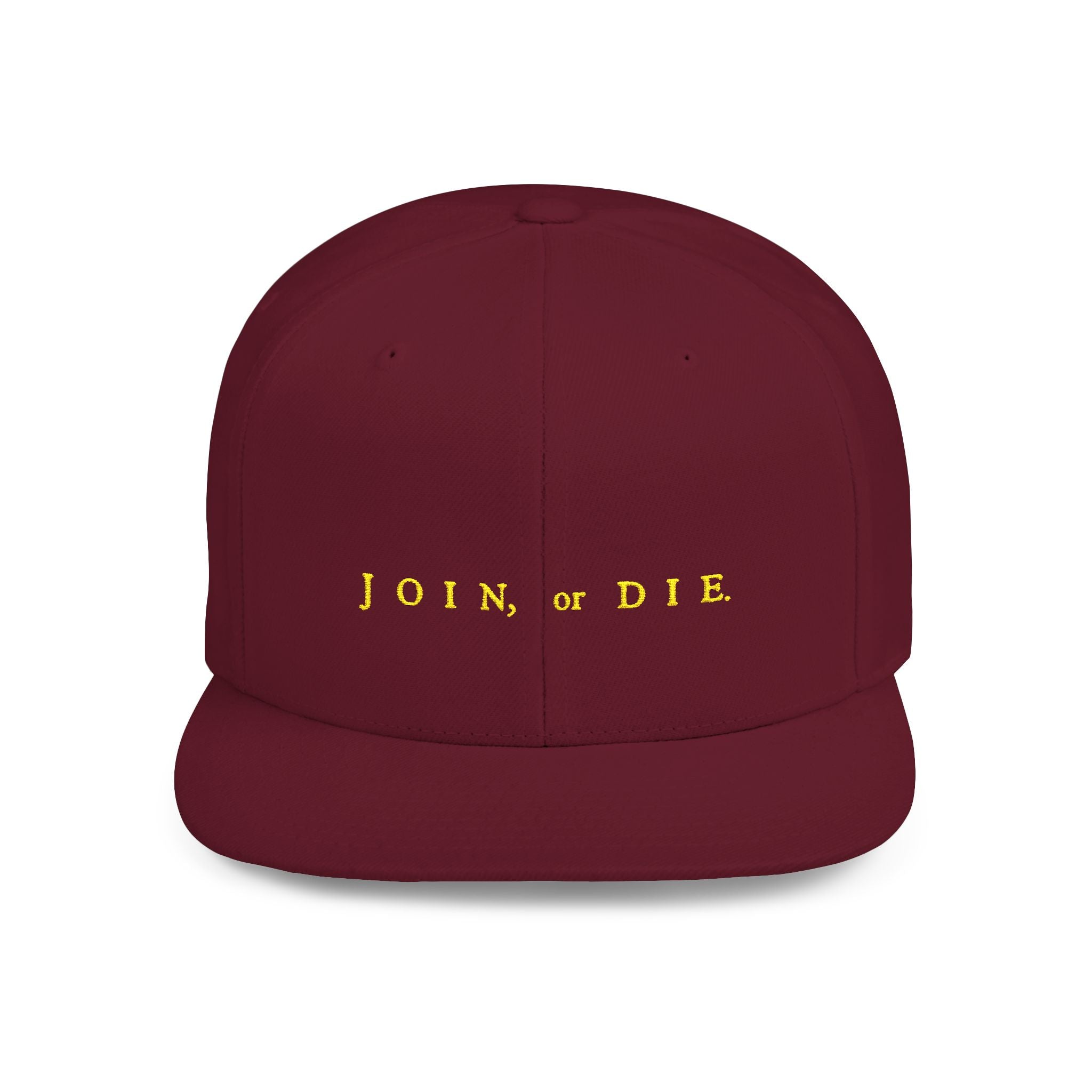 Join Or Die ~ Stylish Flat Bill Snapback Hat