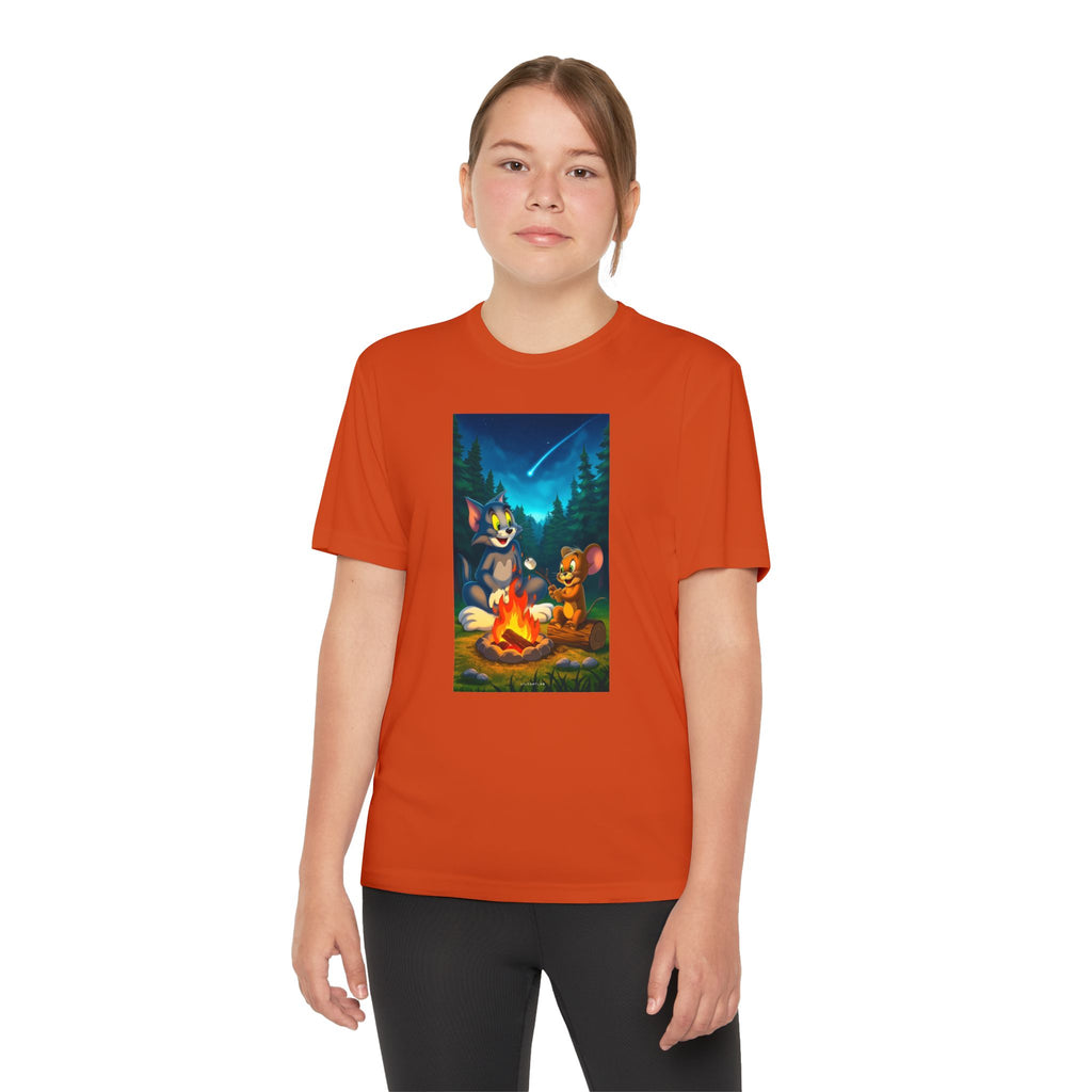 Youth Competitor Tee with Tom And Jerry design, Cartoon Graphic Kid's T-Shirt, Kids Tee, Children's Clothing, Funny Tee for Boys and Girls