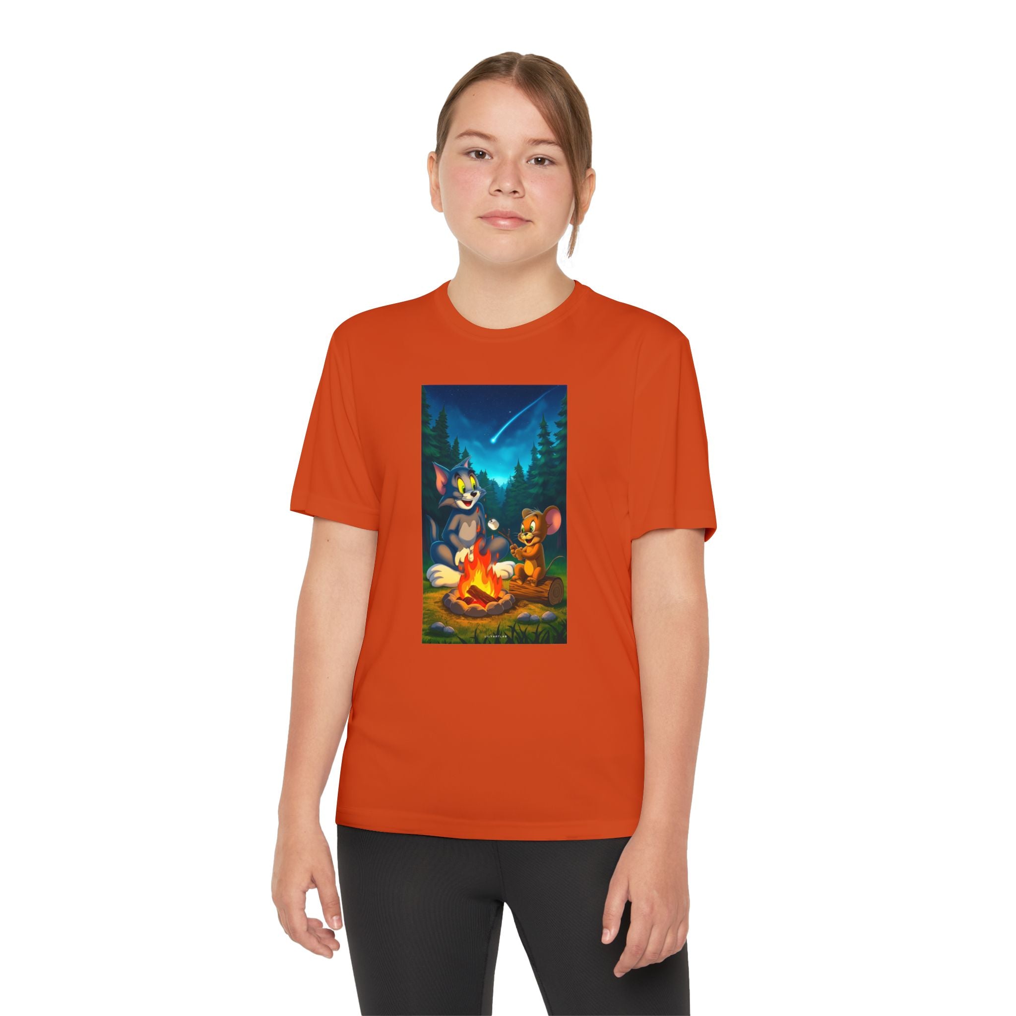 Youth Competitor Tee with Tom And Jerry design, Cartoon Graphic Kid's T-Shirt, Kids Tee, Children's Clothing, Funny Tee for Boys and Girls