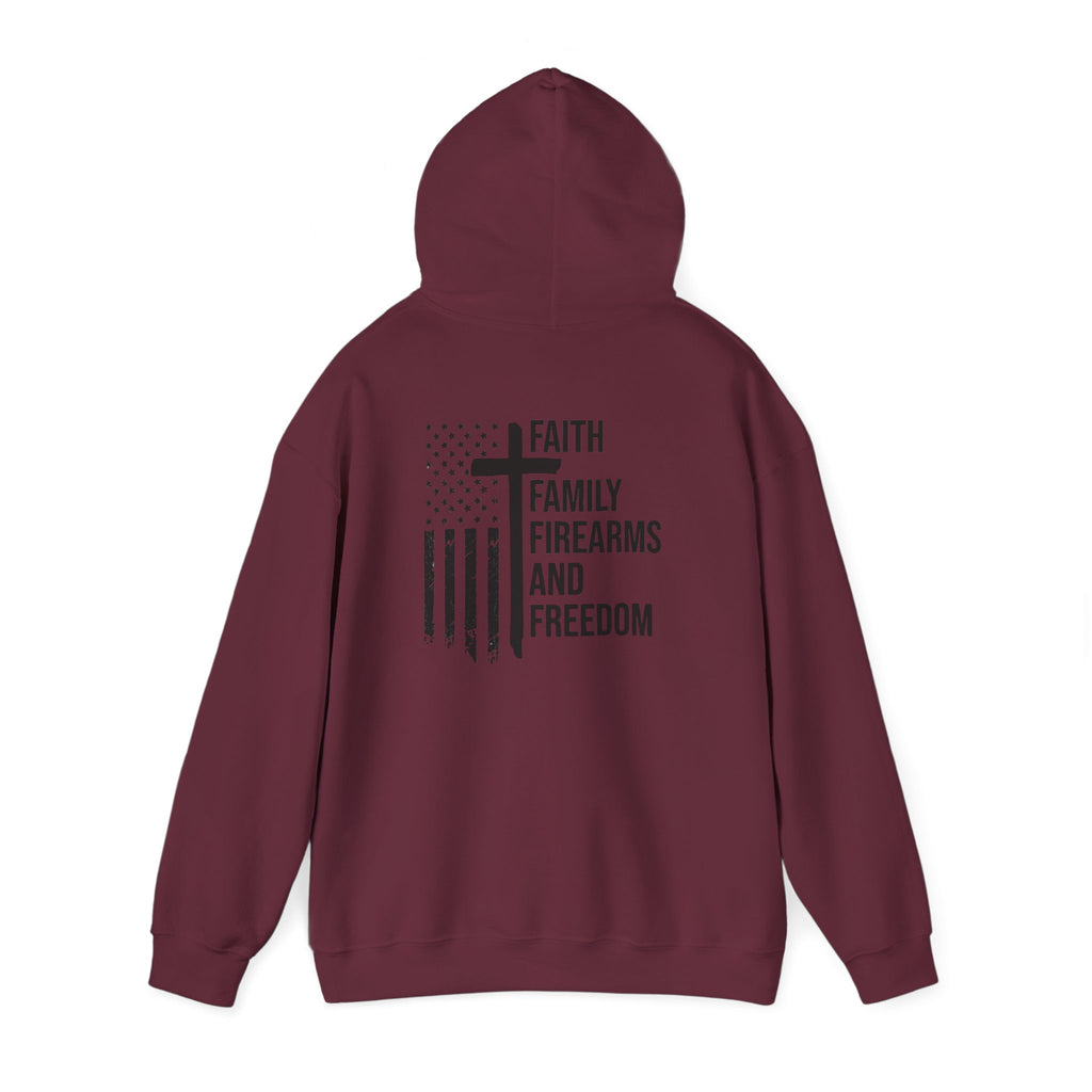 Hooded Sweatshirt - Faith Family Firearms Freedom Design
