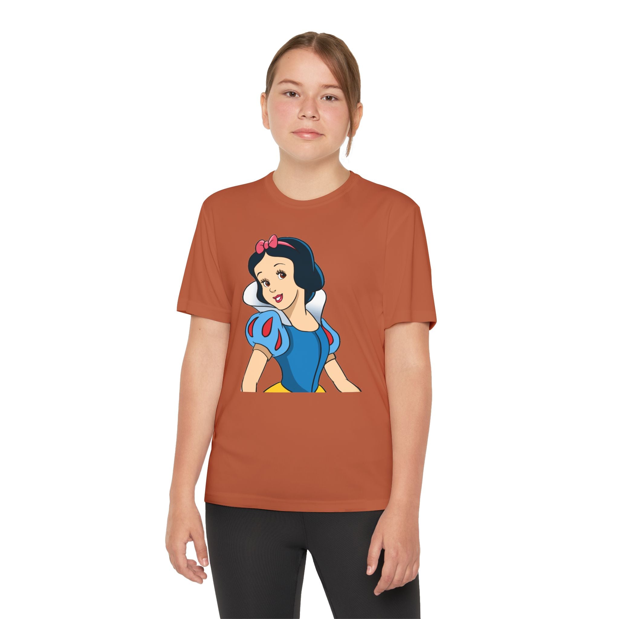Snow White Youth T-Shirt Sports Graphic Tee, Cool Athletic Shirt for Kids, Perfect for Sports Events, Team Spirit