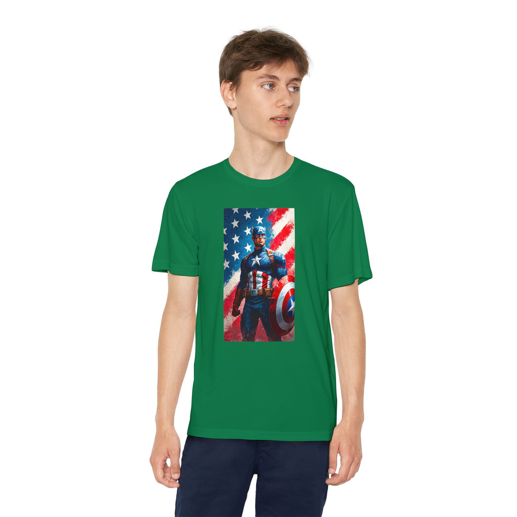 Captain America Superhero Marvel Patriotic, Kids Graphic T-Shirt, Boys Hero Top, Girls Comic Book Clothing, Birthday