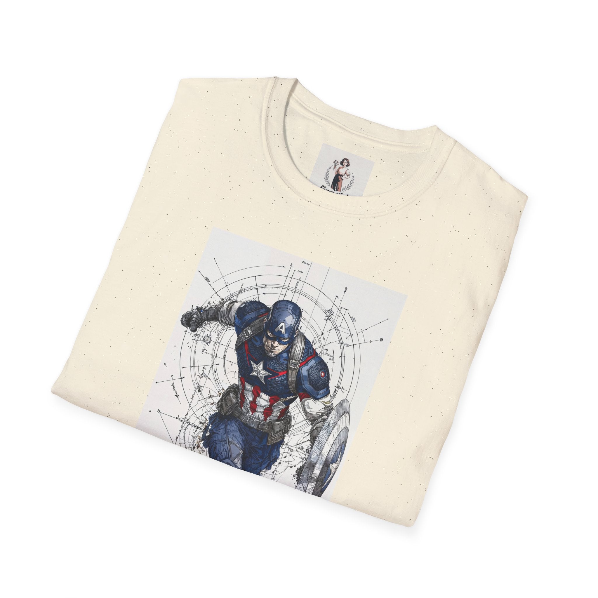 Captain America Superhero Marvel Unisex Softstyle T-Shirt, Comic Book Tee, Geeky Clothing, Cosplay Costume Top