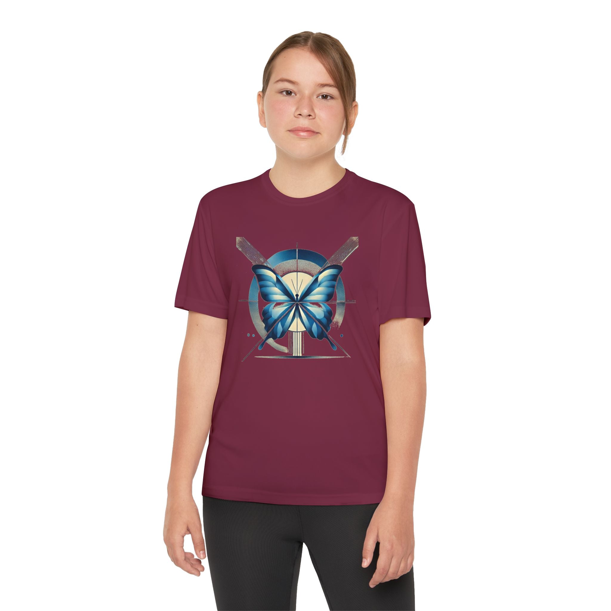 Butterffy Youth T-Shirt Sports Graphic Tee, Cool Athletic Shirt for Kids, Perfect for Sports Events, Team Spirit