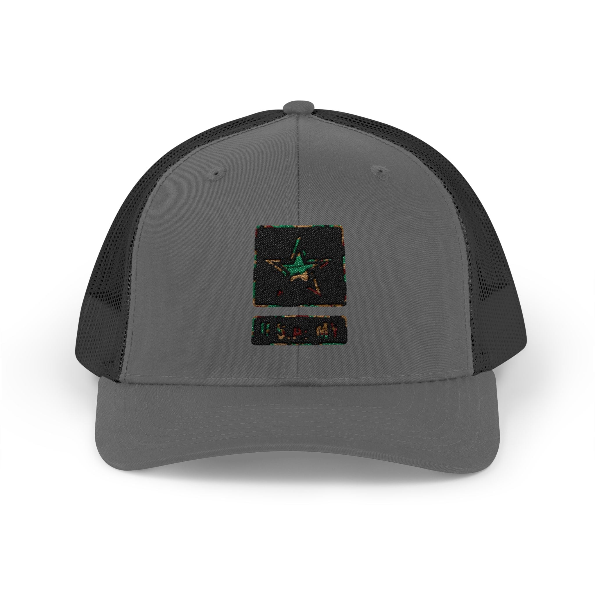 US Army Snapback Trucker Cap with Thin Red Line Design, Ideal for First Responders, Supportive Gifts, Memorials, Everyday Wear
